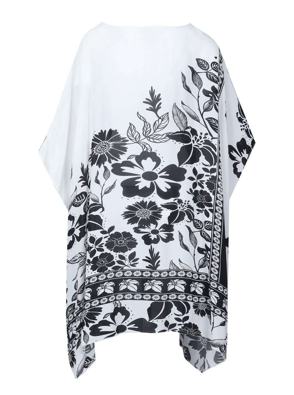 Black and white Avanti Short Box Kaftan (TheSwankStore) Viscose Crepe fabric