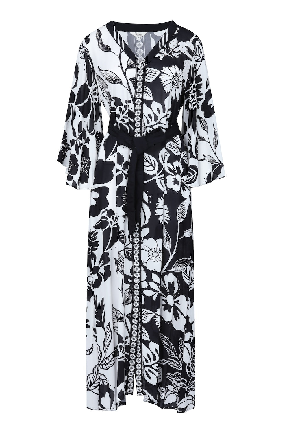 Black and white Avanti Maxi Sun Dress (TheSwankStore) Viscose Crepe fabric