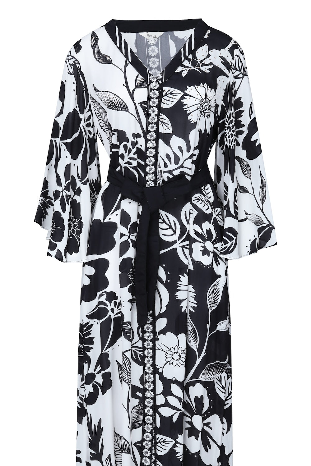 Black and white Avanti Maxi Sun Dress (TheSwankStore) Viscose Crepe fabric
