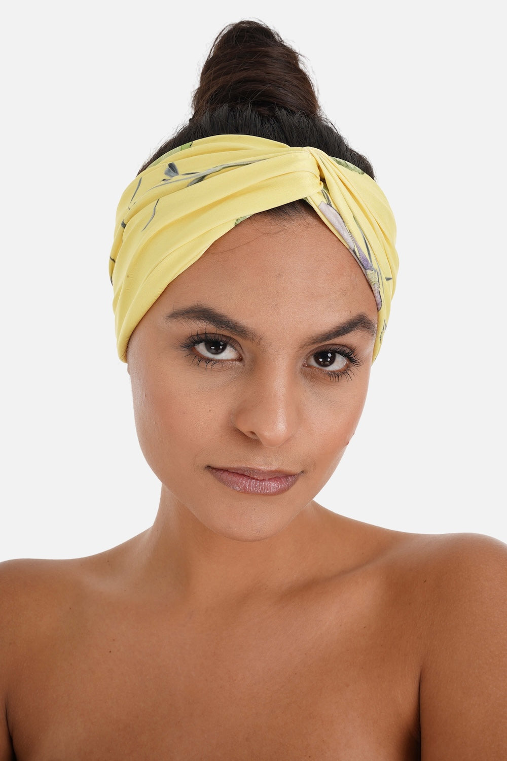 Yellow, green and black Calico Headband (TheSwankStore) Viscose Crepe fabric