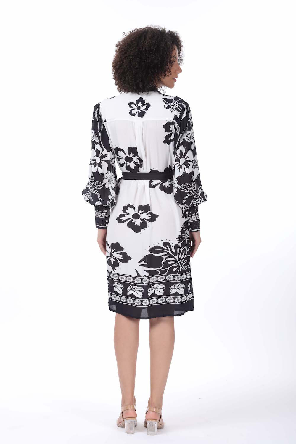 Black and white Avanti Shirt Dress (TheSwankStore) Viscose Crepe fabric