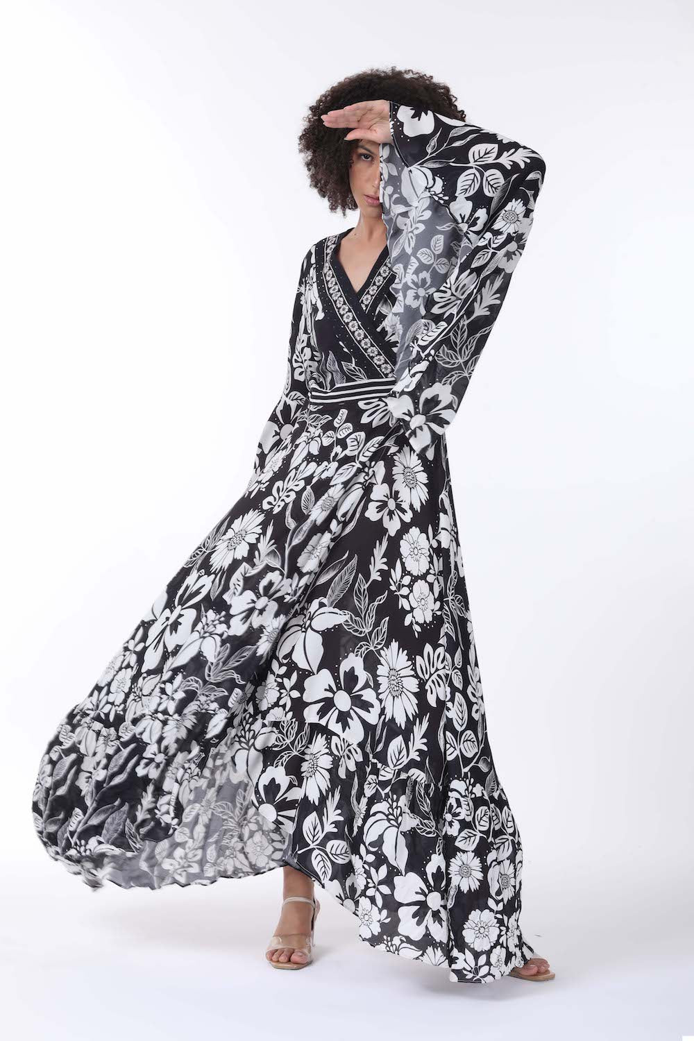 Stylist look of the black and white AVANTI - DAISY DRESS Modern design with Viscose fabric