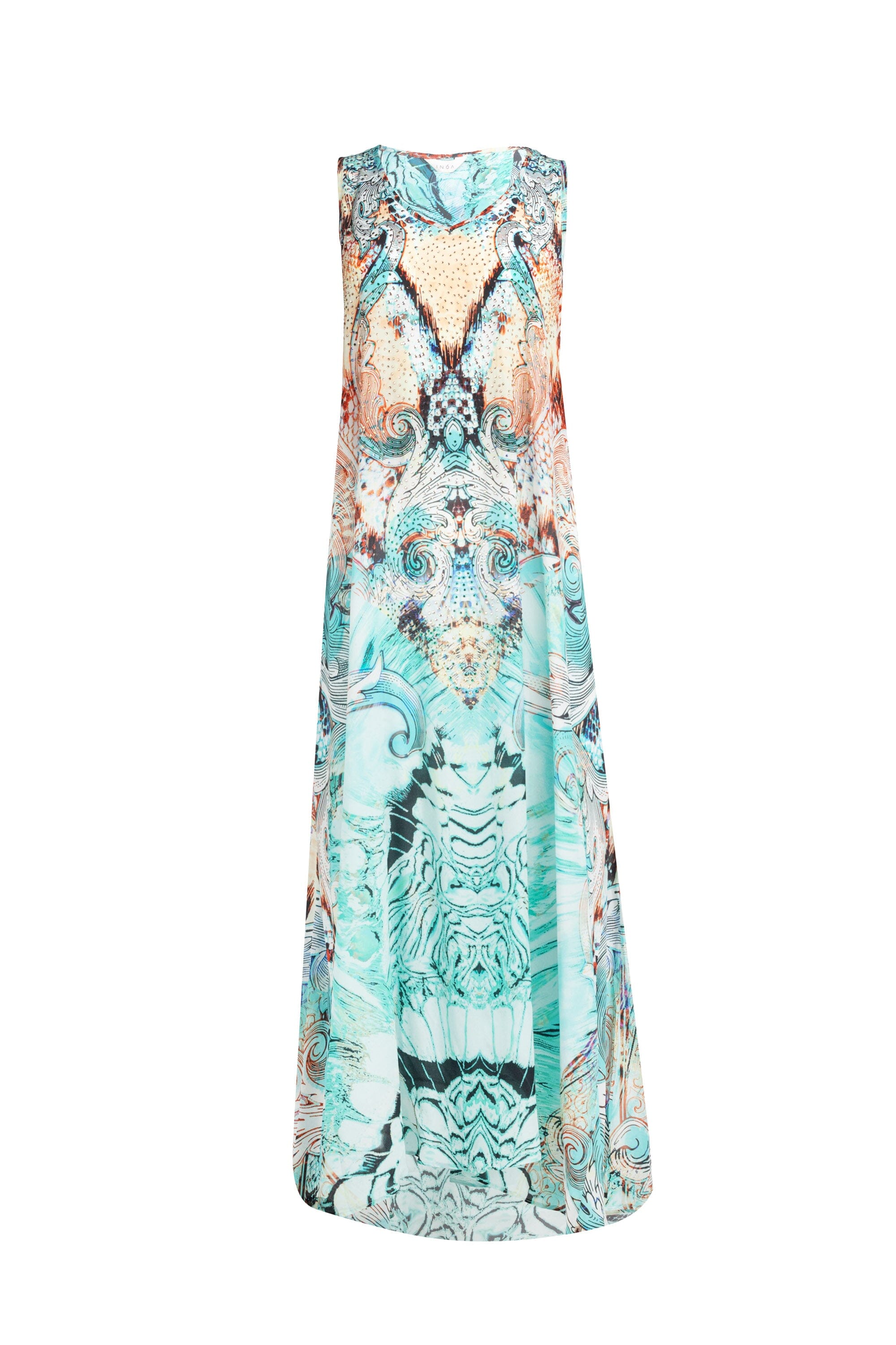 GOLD COAST - SLEEVELESS MAXI DRESS (100% SILK) - TheSwankStore