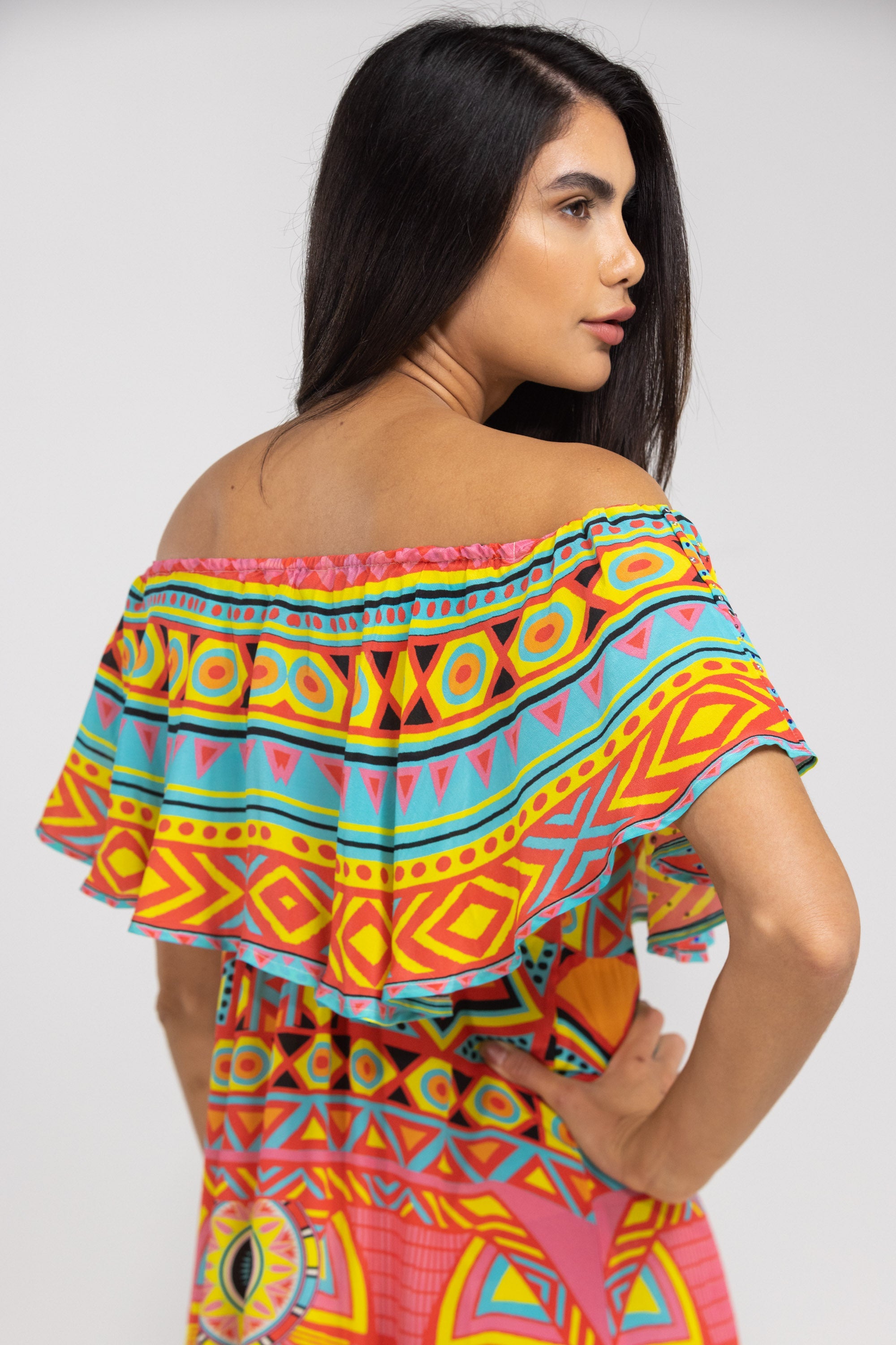 HOBART - FRILL NECK DRESS