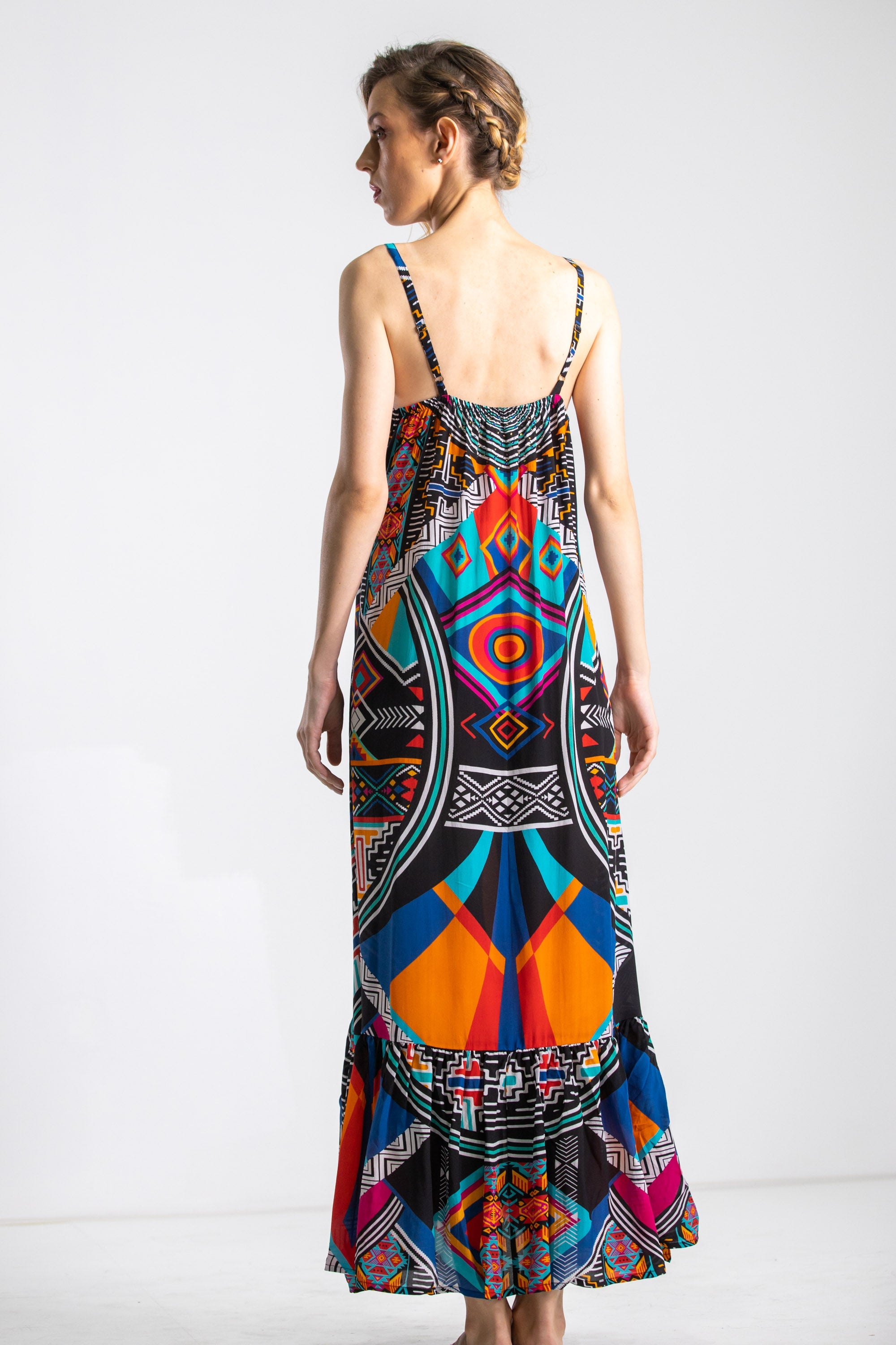 HIMBA AFRICANA - FRILL STRAP MAXI DRESS