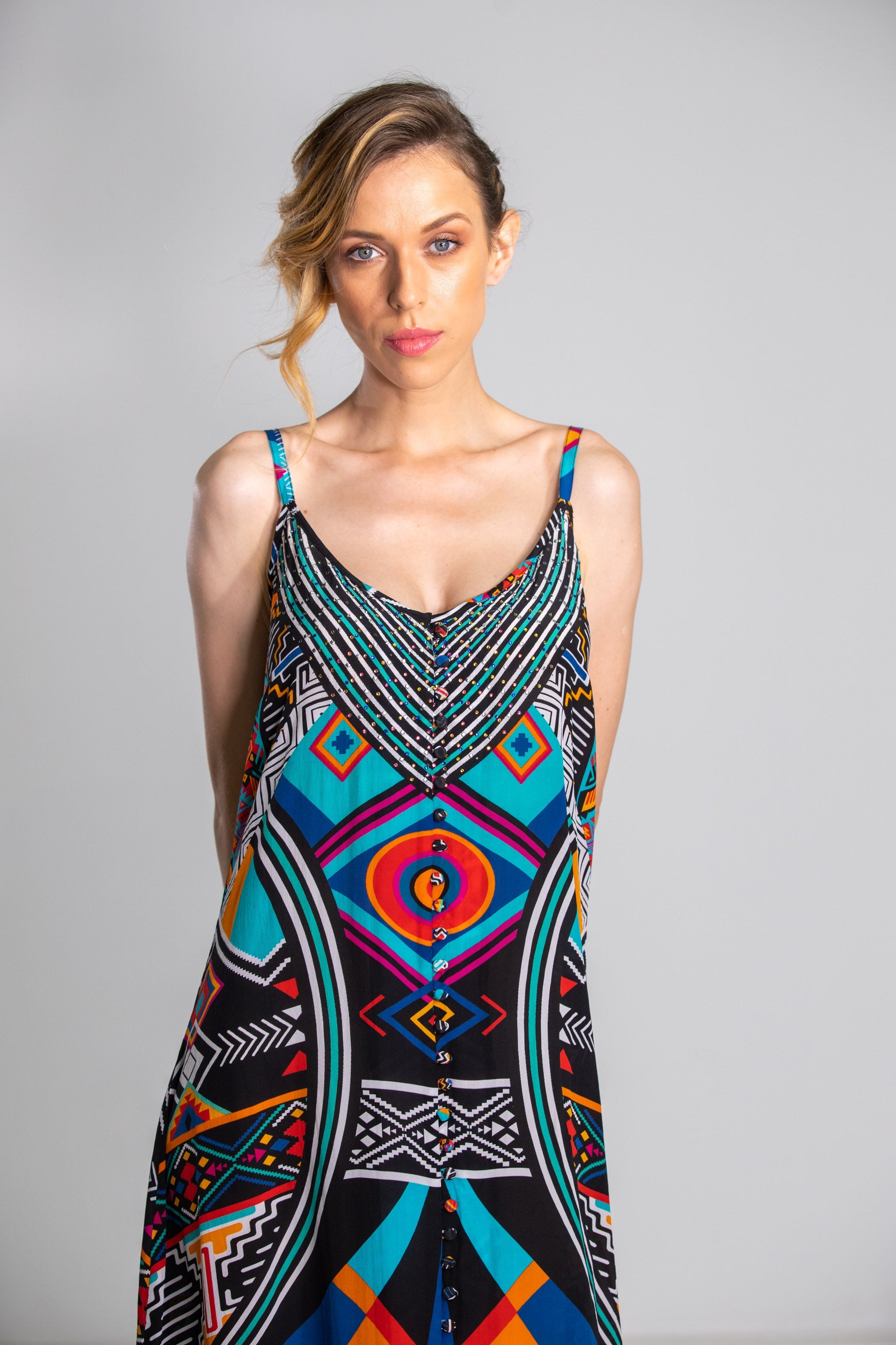 HIMBA AFRICANA - FRILL STRAP MAXI DRESS