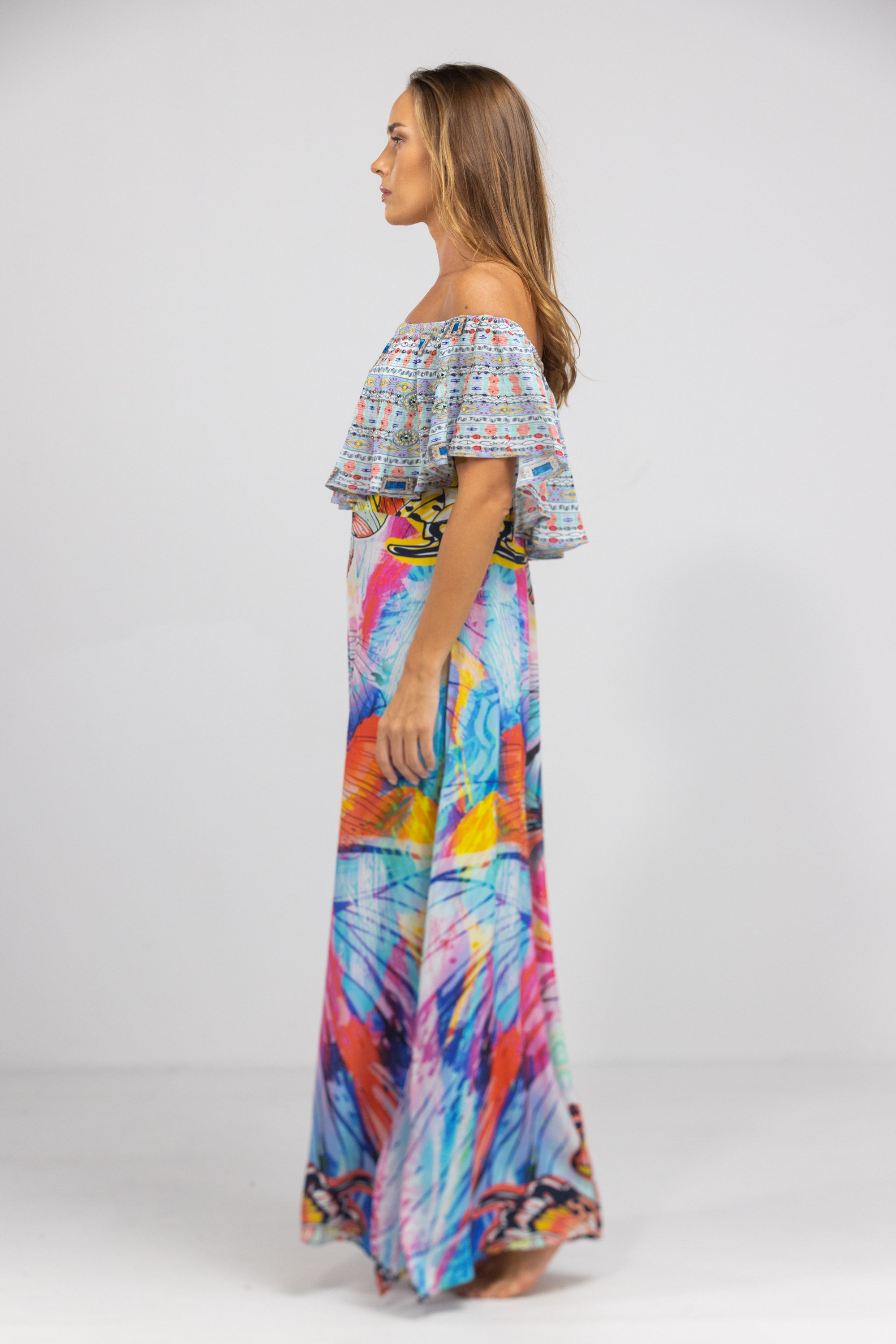 CANBERRA - FRILL NECK DRESS