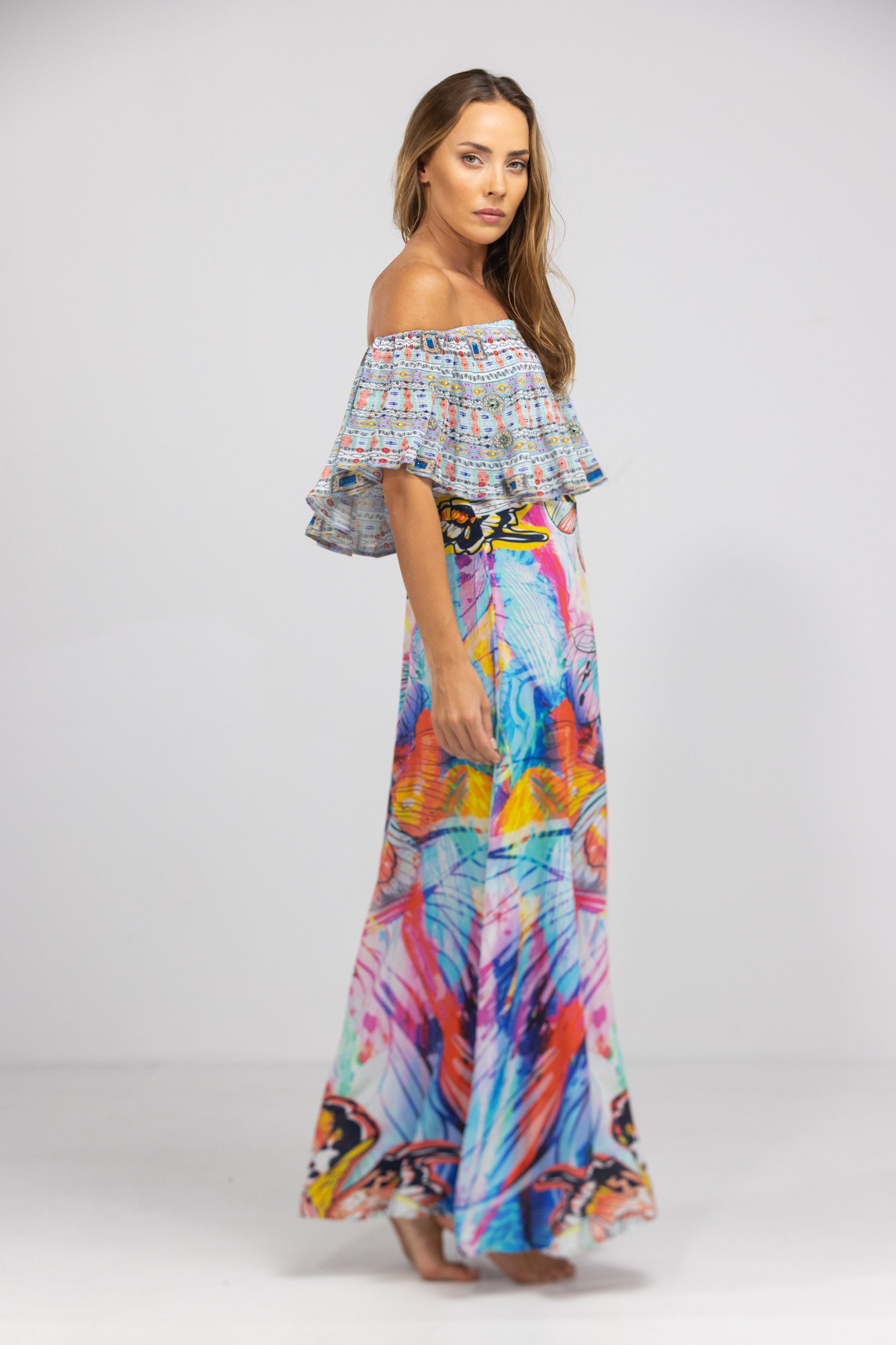 CANBERRA - FRILL NECK DRESS