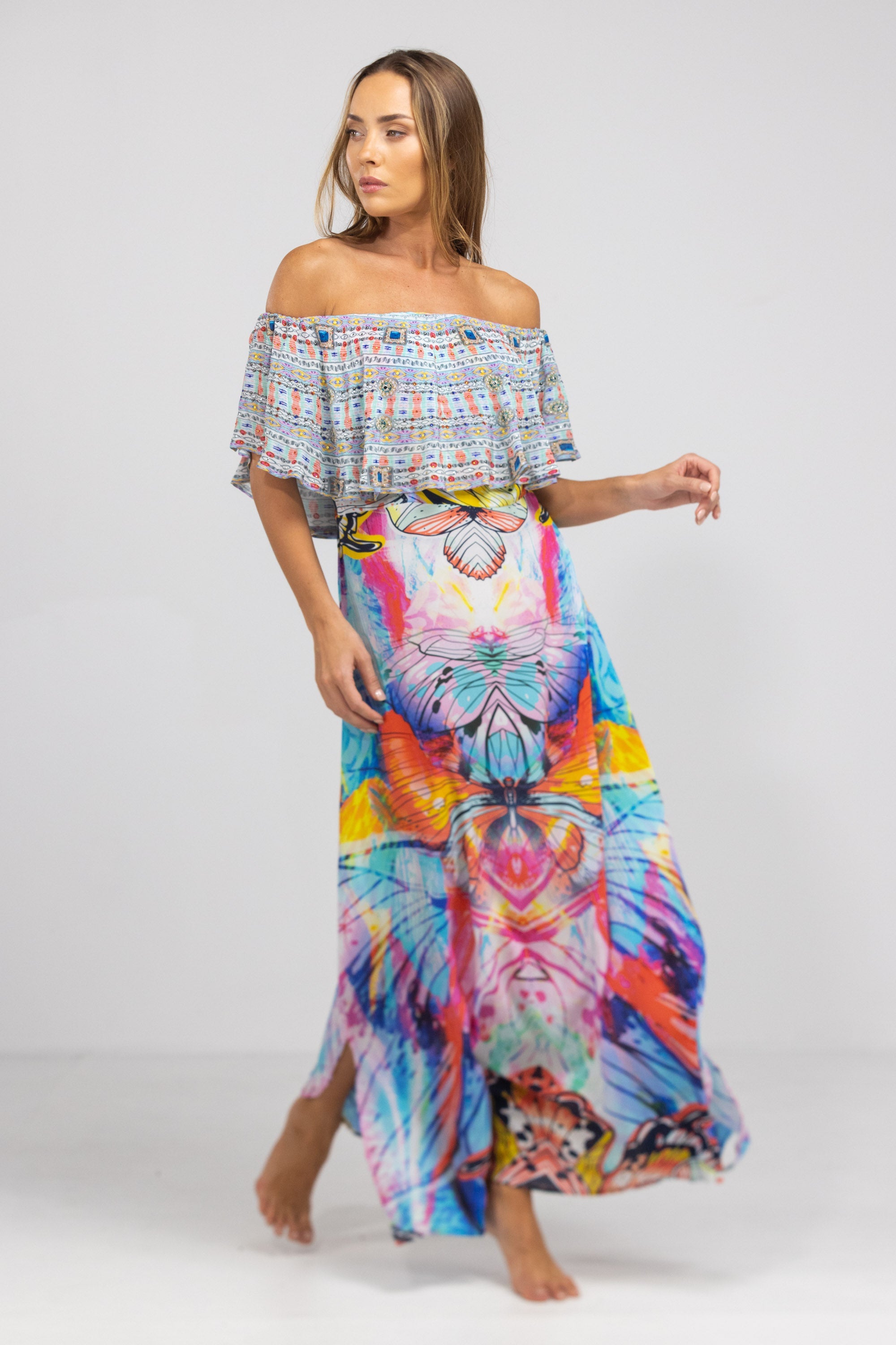 CANBERRA - FRILL NECK DRESS