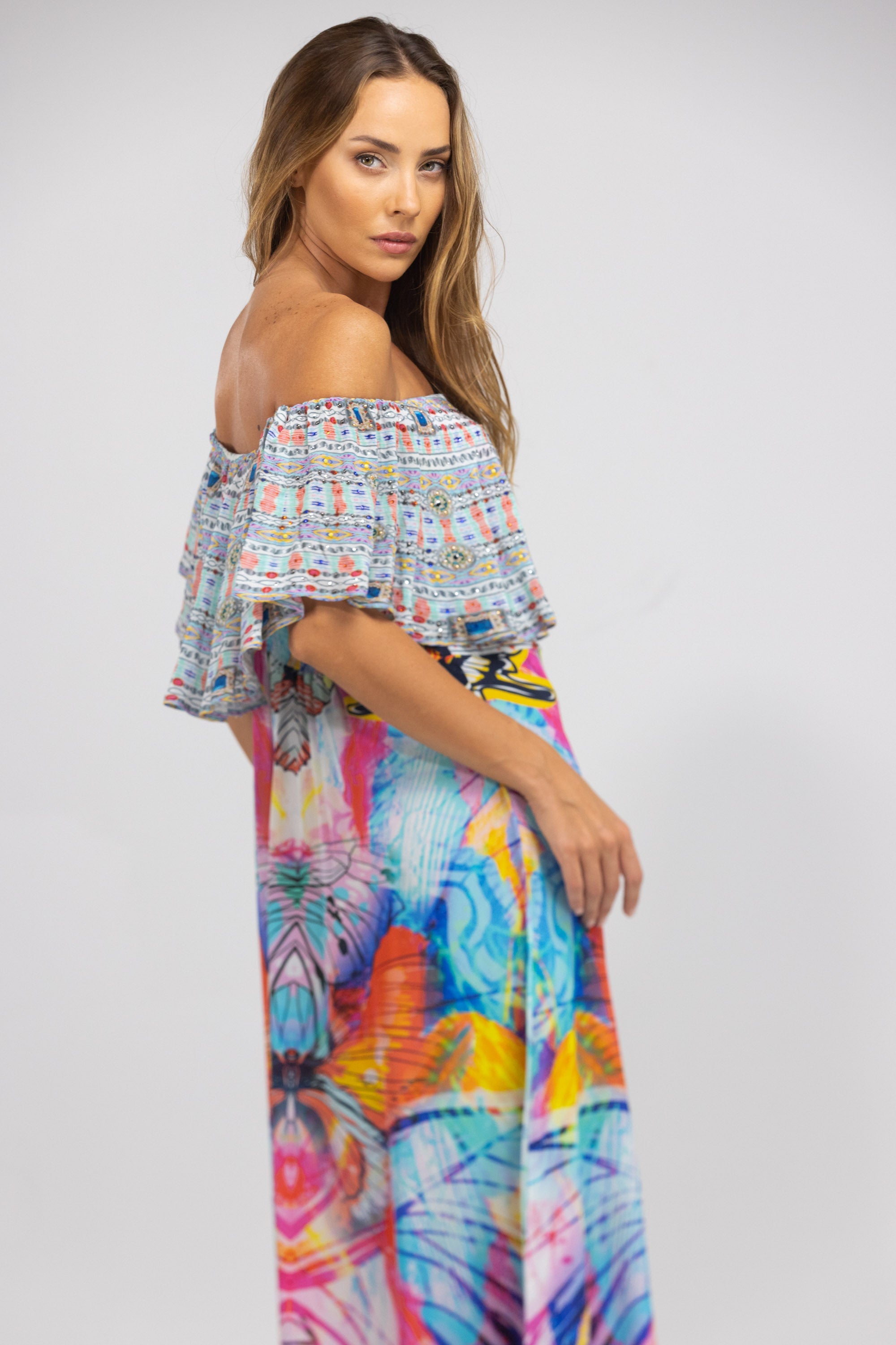 CANBERRA - FRILL NECK DRESS