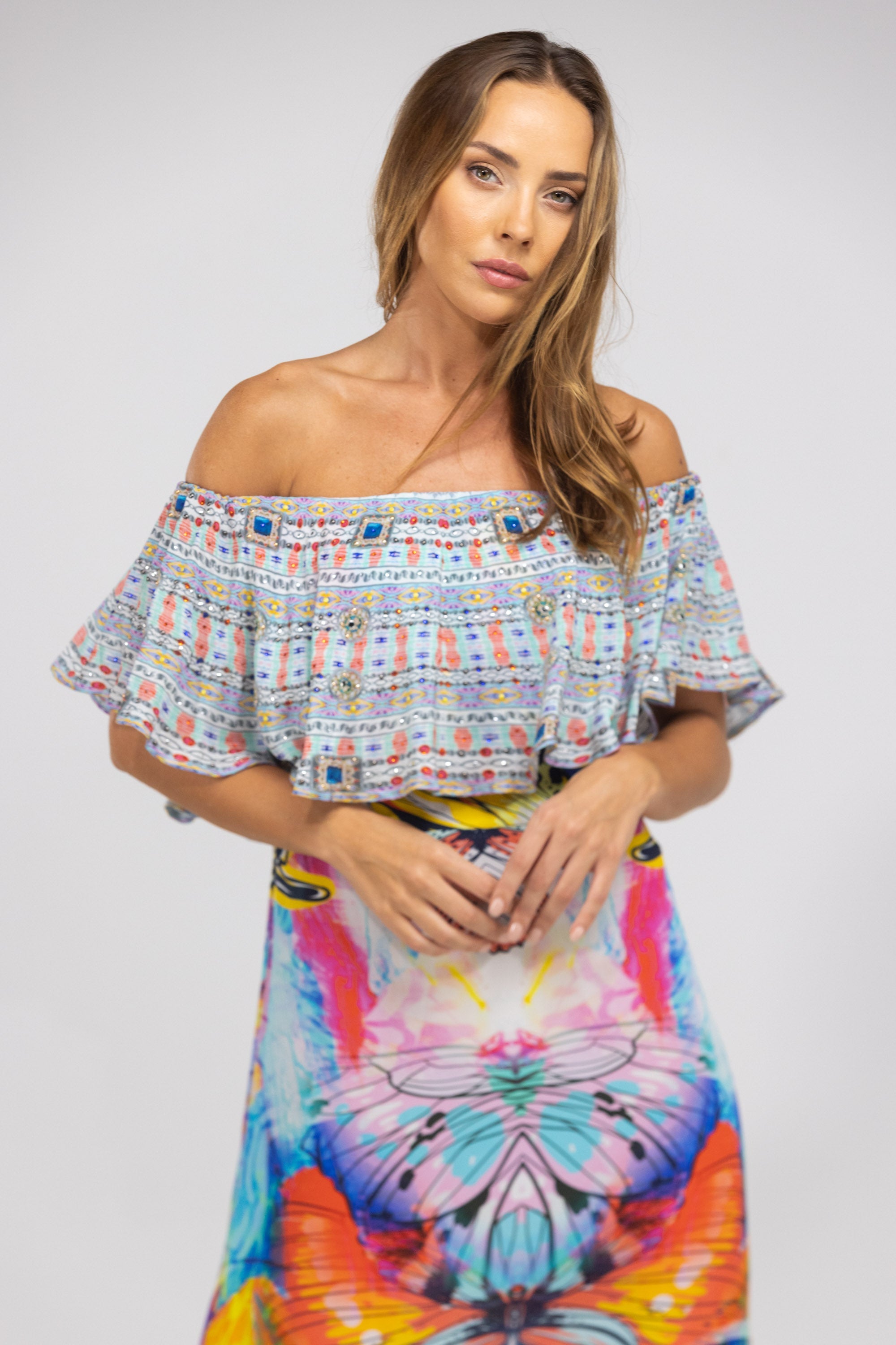 CANBERRA - FRILL NECK DRESS