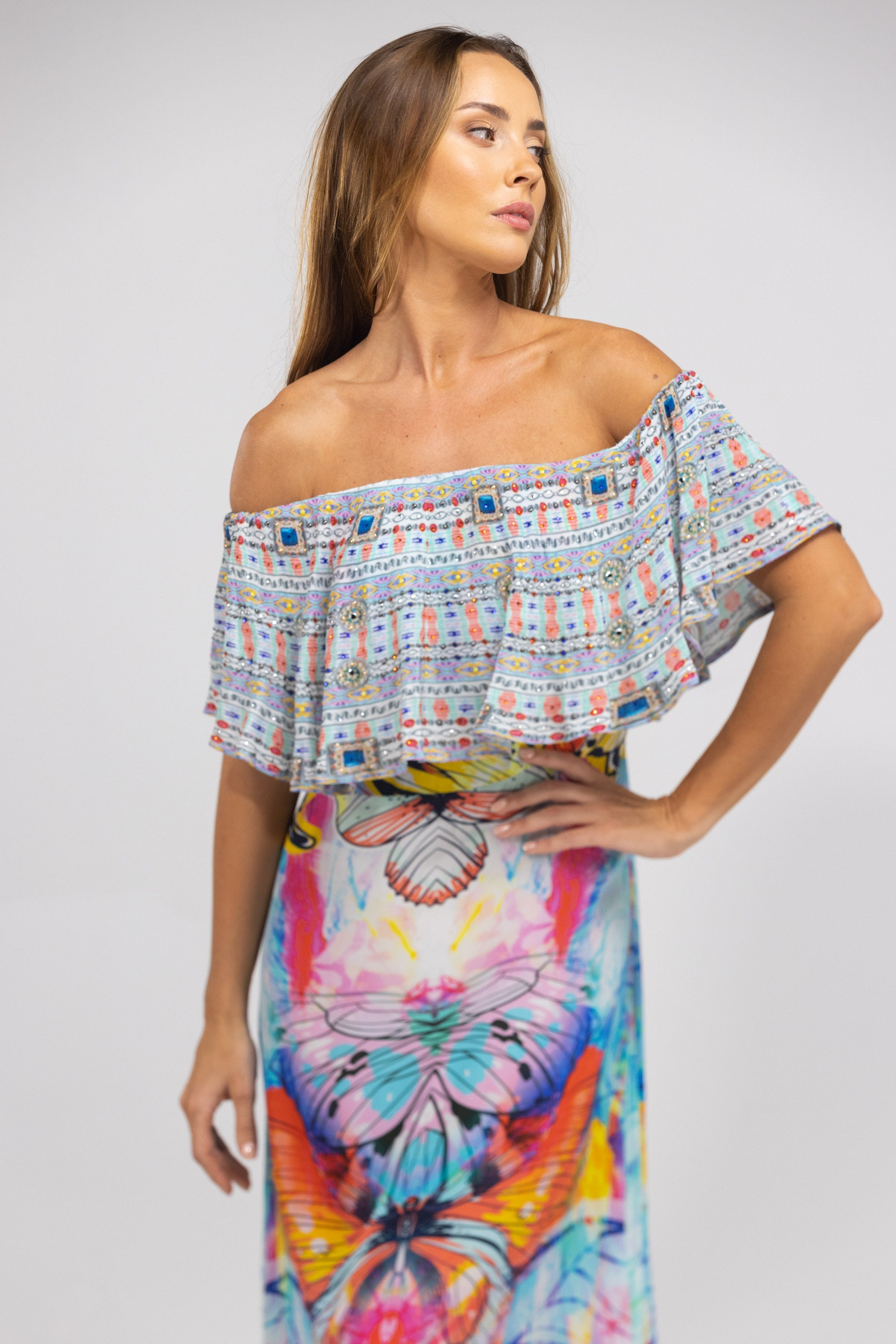CANBERRA - FRILL NECK DRESS