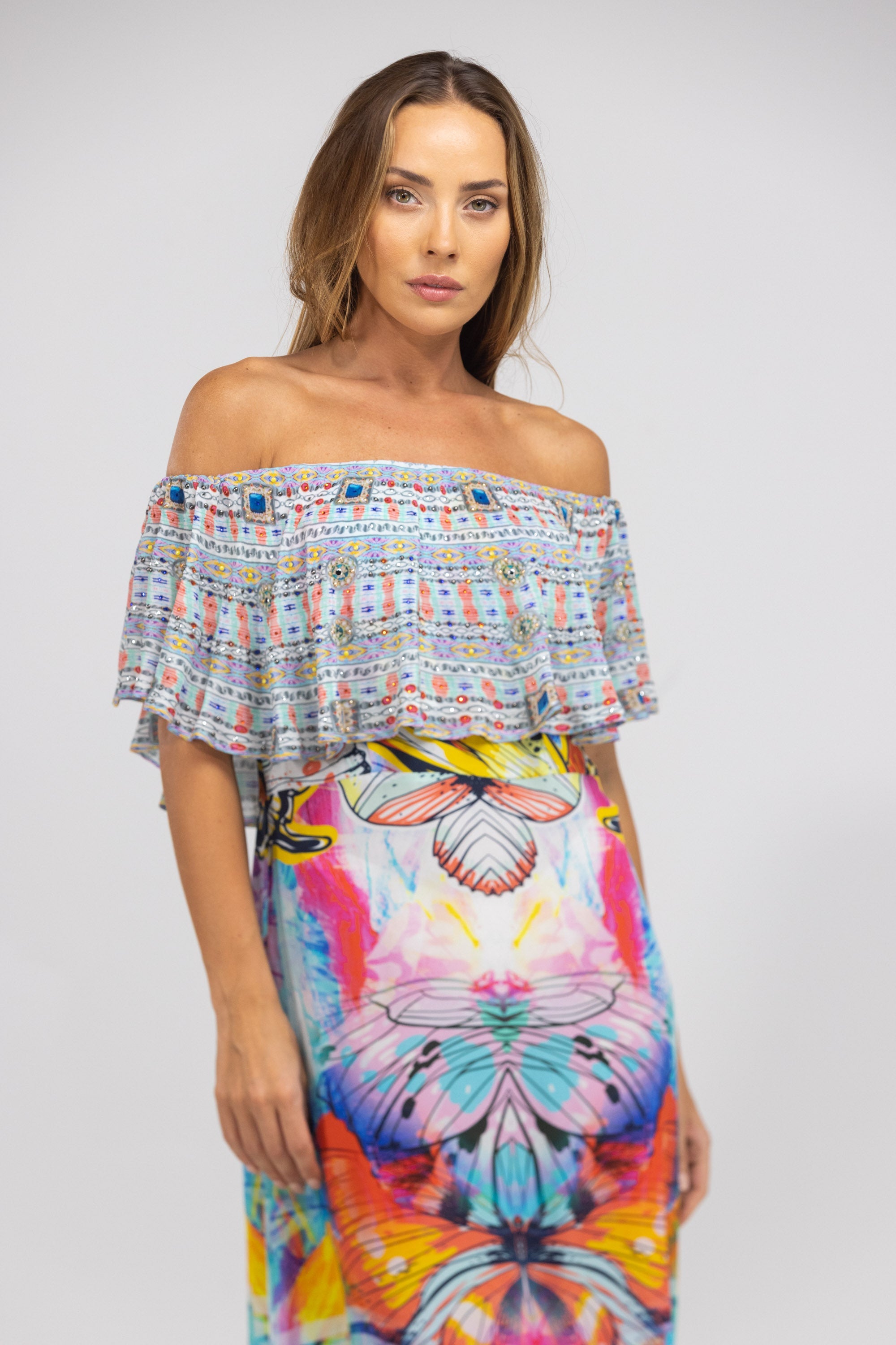CANBERRA - FRILL NECK DRESS