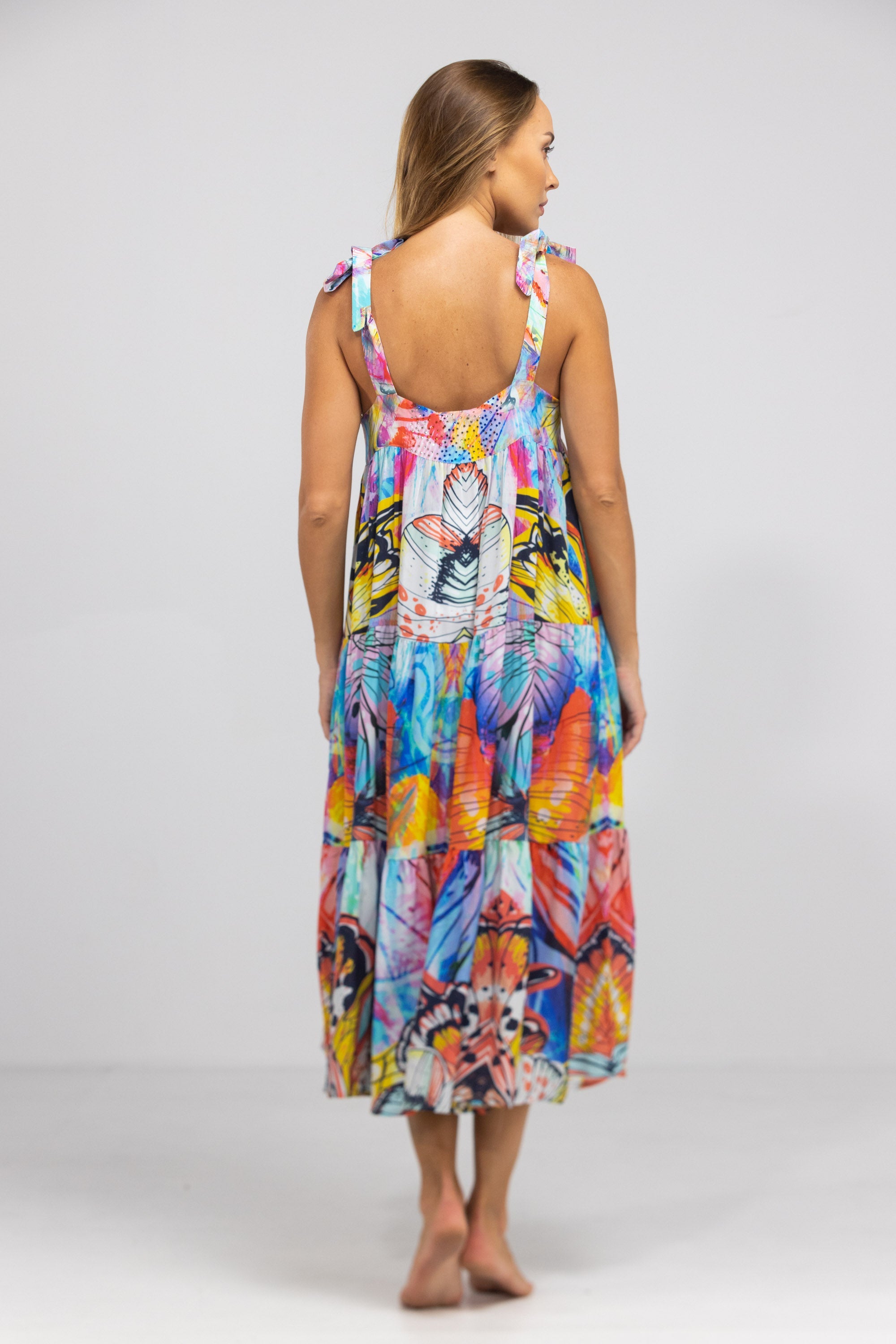 CANBERRA - TIE KNOT SHOULDER MAXI DRESS