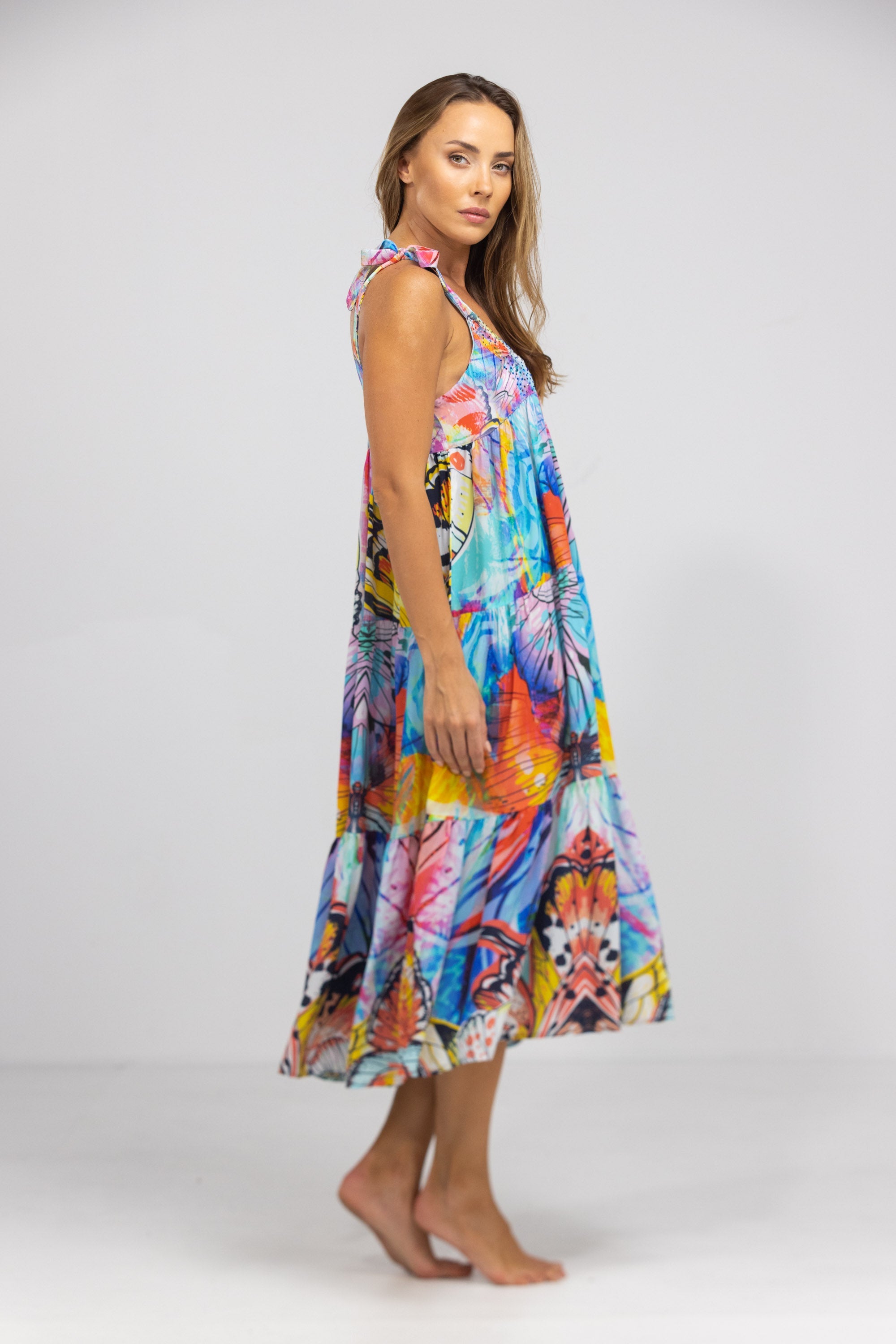 CANBERRA - TIE KNOT SHOULDER MAXI DRESS