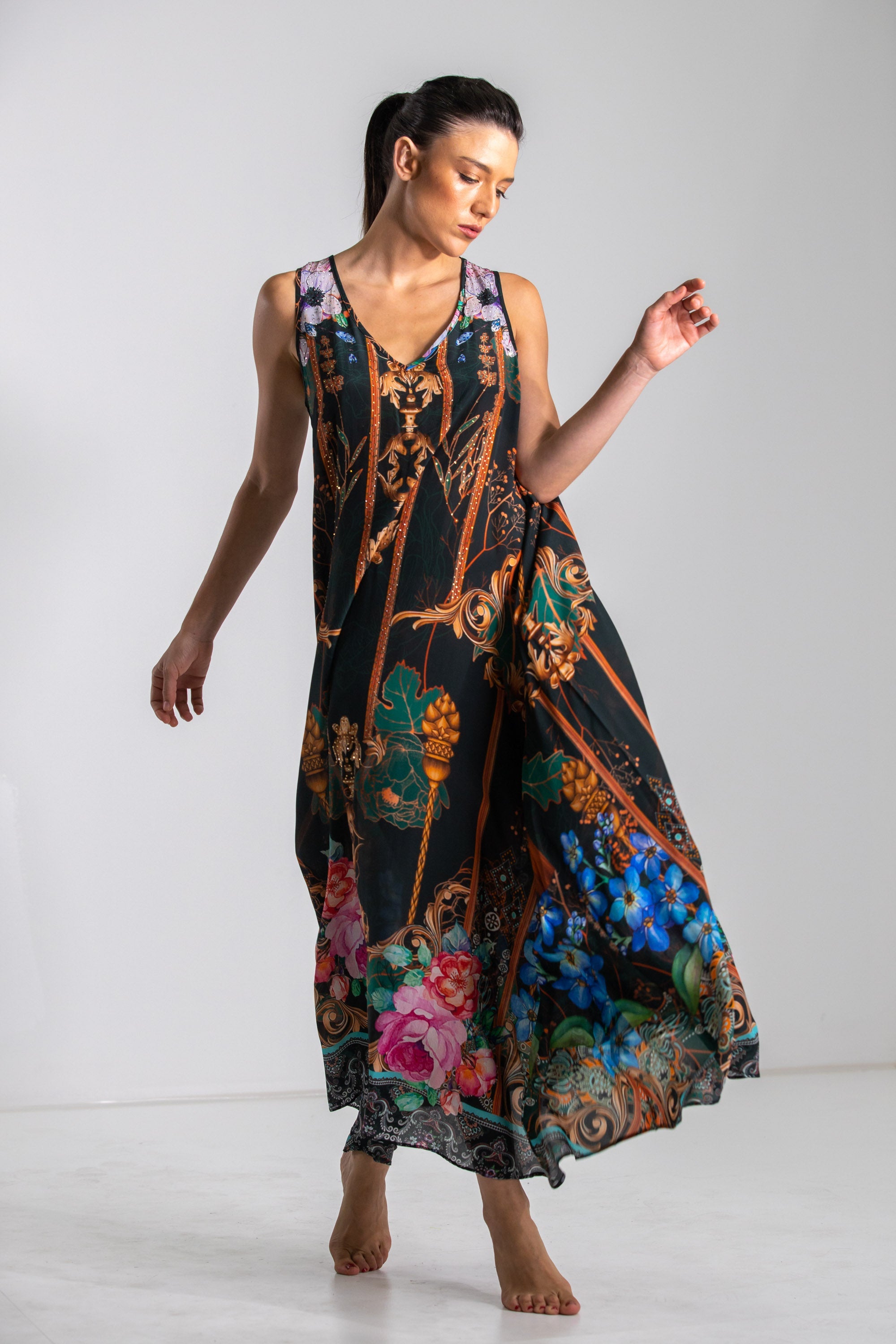 MIRAMARE GARDEN - FLOWING MAXI DRESS