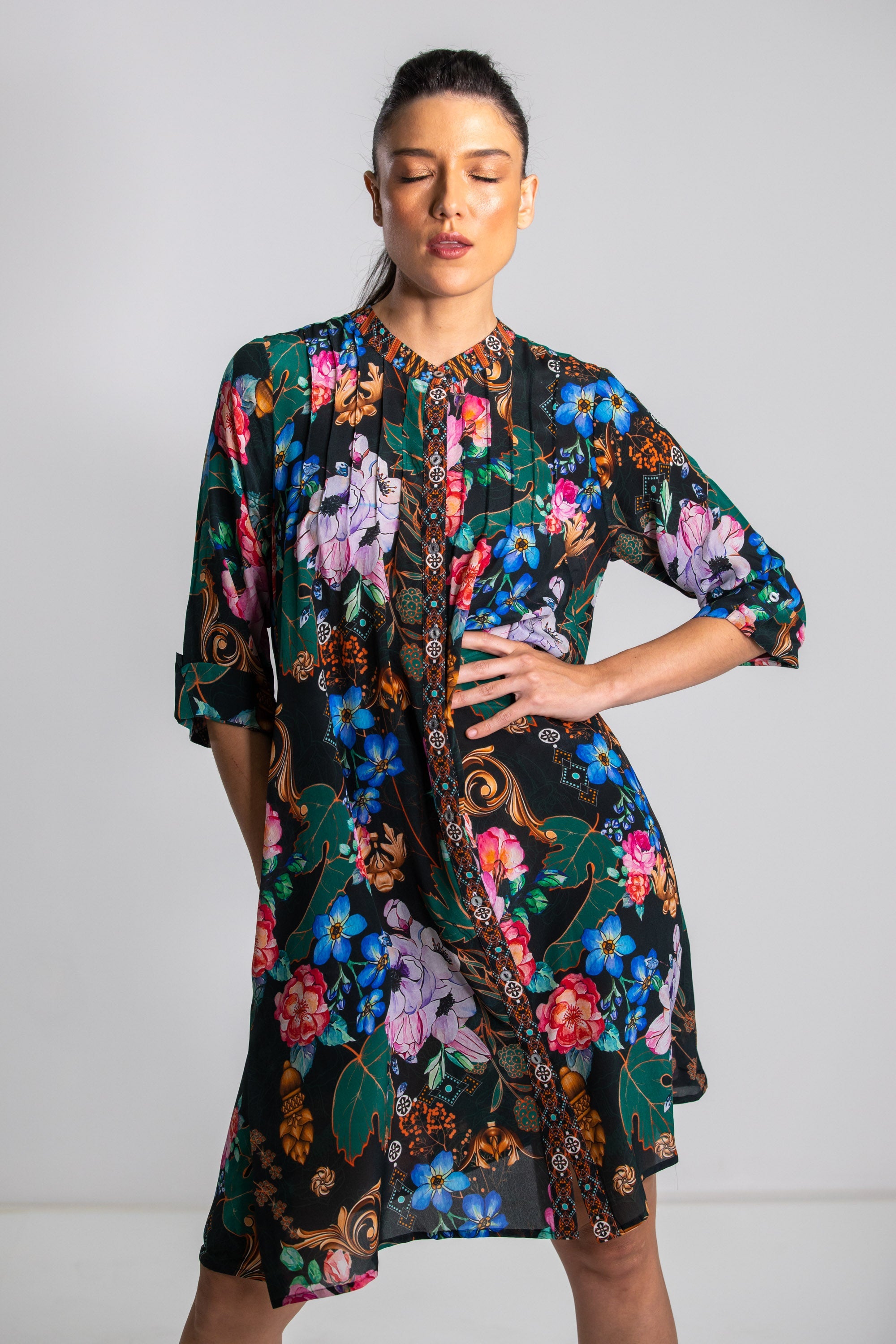 MIRAMARE GARDEN - PINTUCK DRESS
