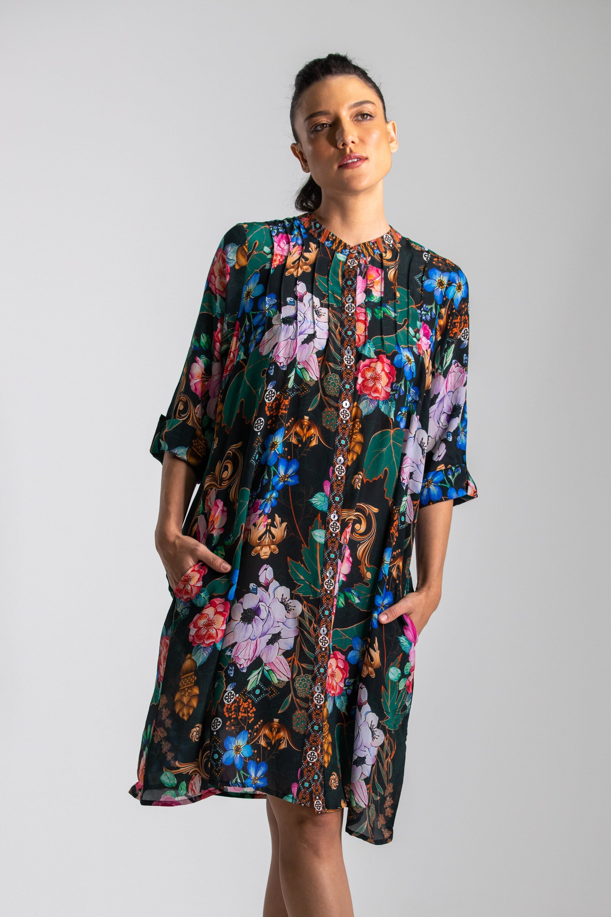MIRAMARE GARDEN - PINTUCK DRESS
