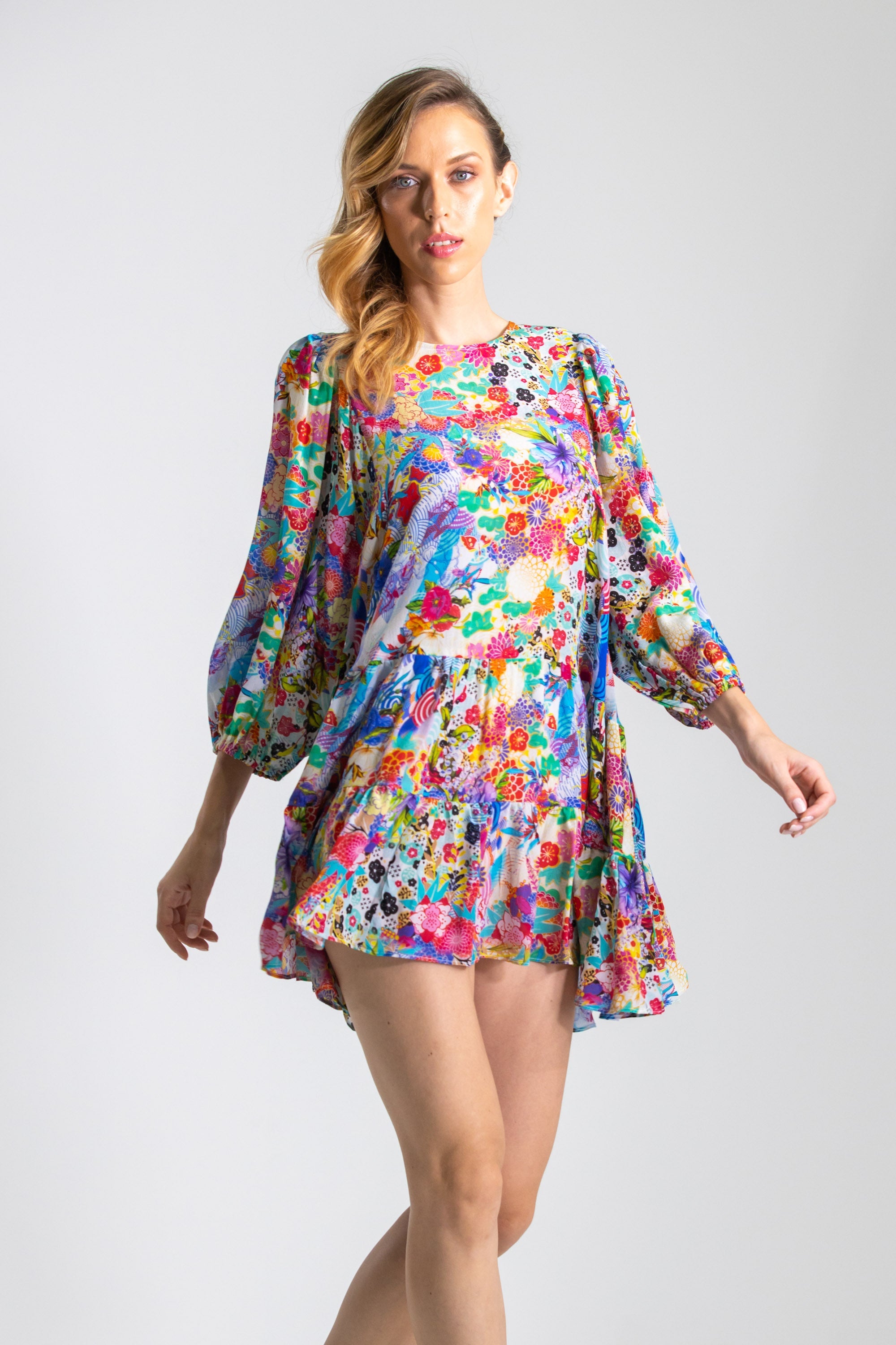 BOBOLI GARDENIA - RUFFLED LAYERED DRESS