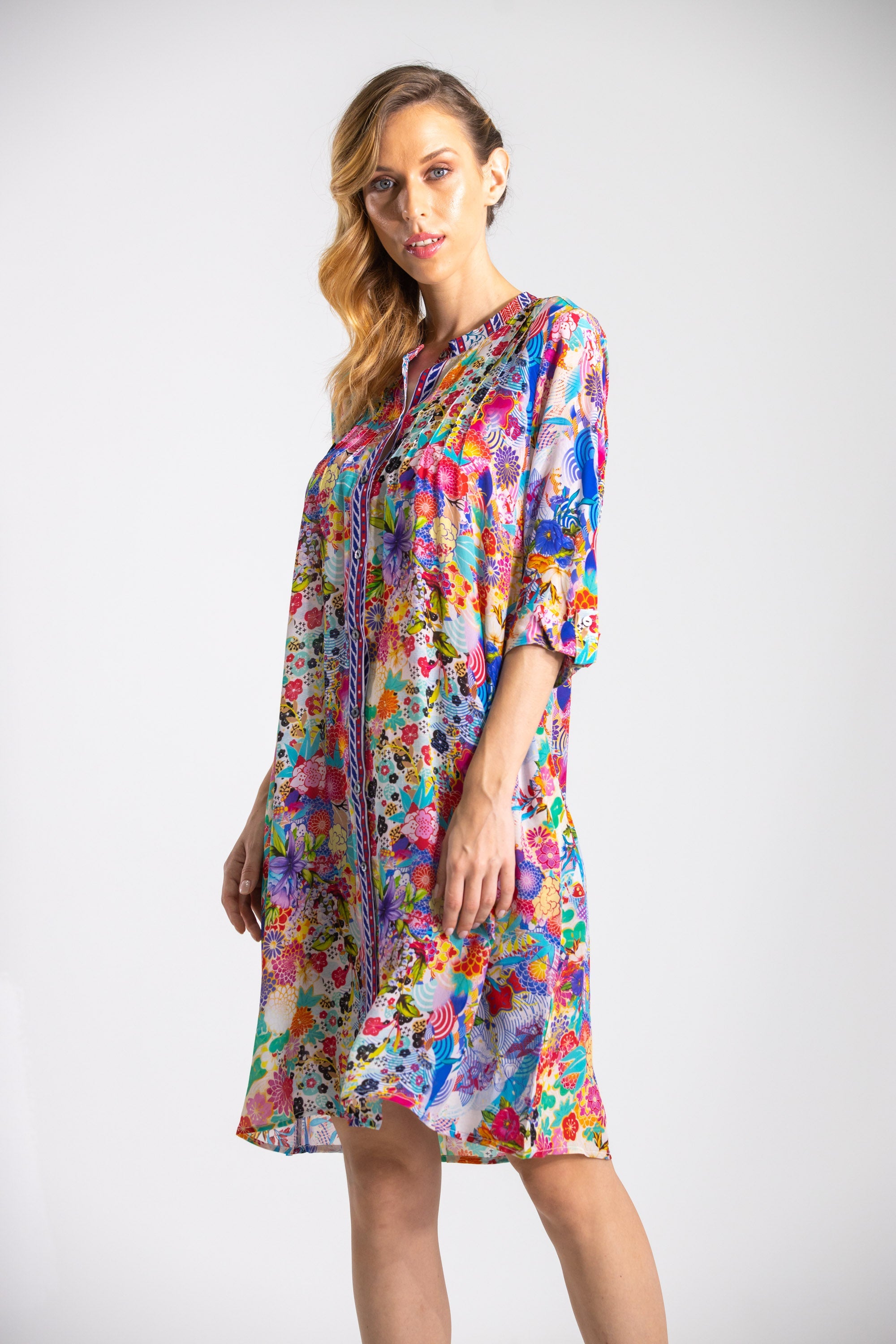 BOBOLI GARDENIA - PINTUCKS DRESS