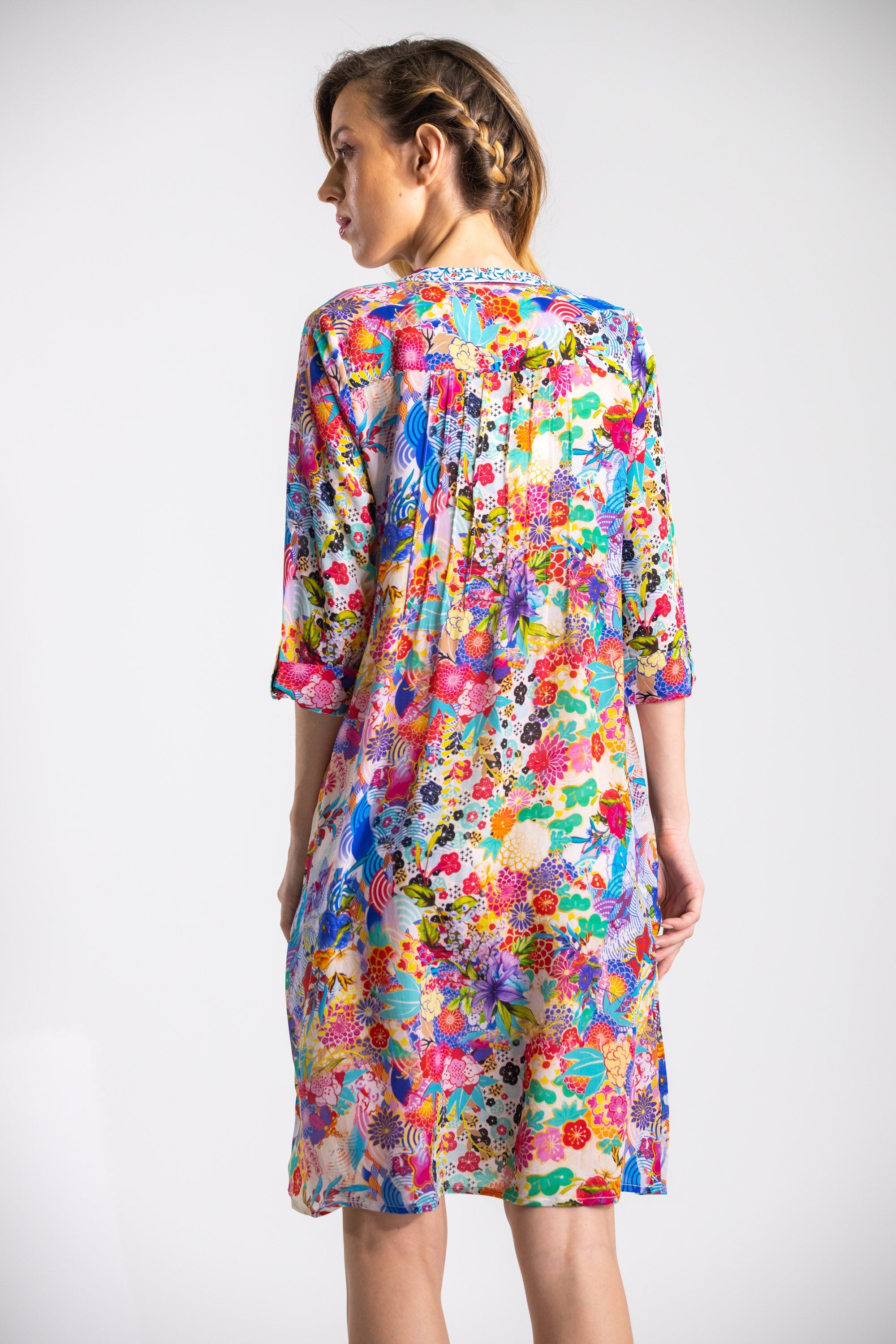 BOBOLI GARDENIA - PINTUCKS DRESS