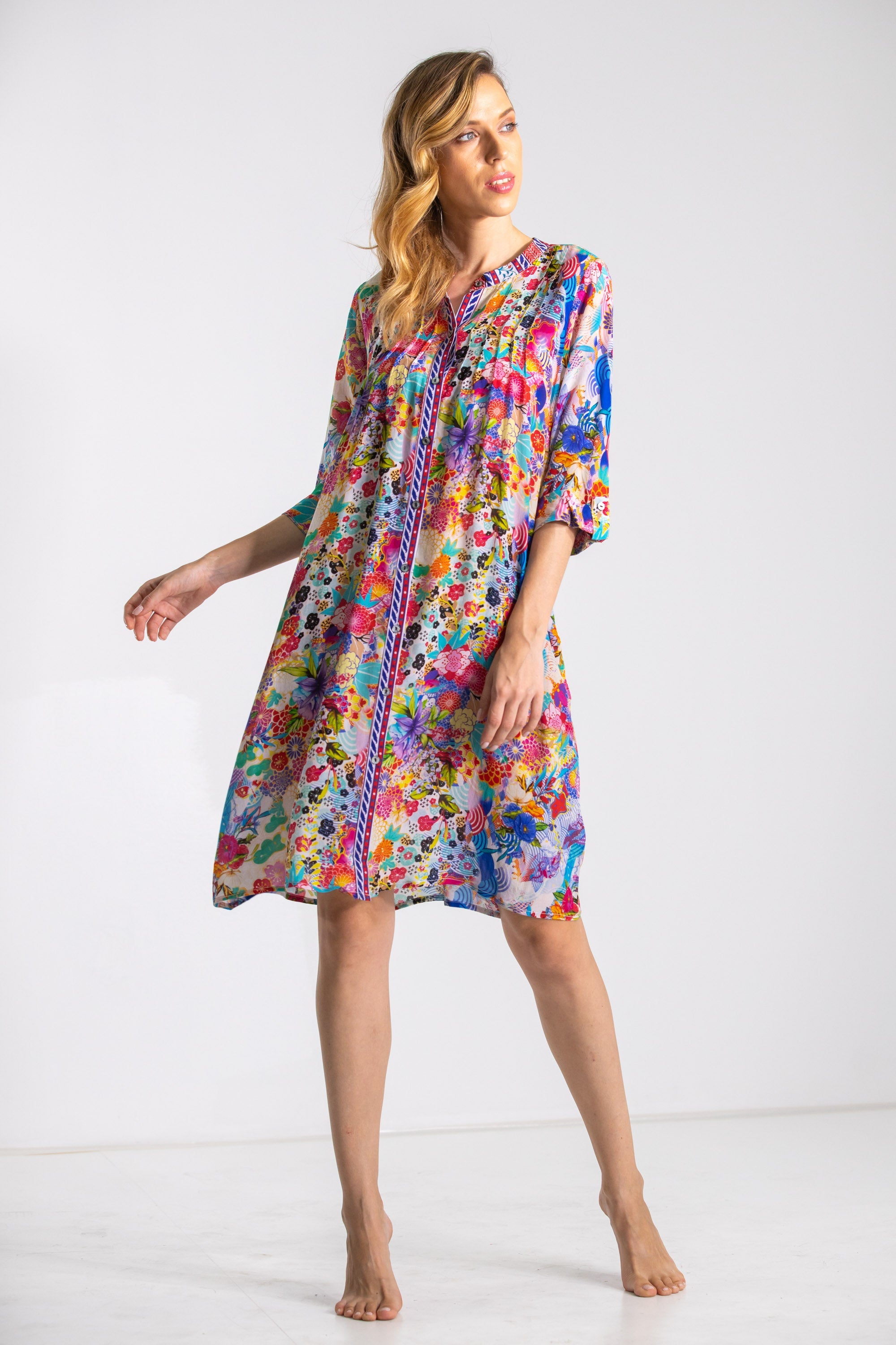 BOBOLI GARDENIA - PINTUCKS DRESS