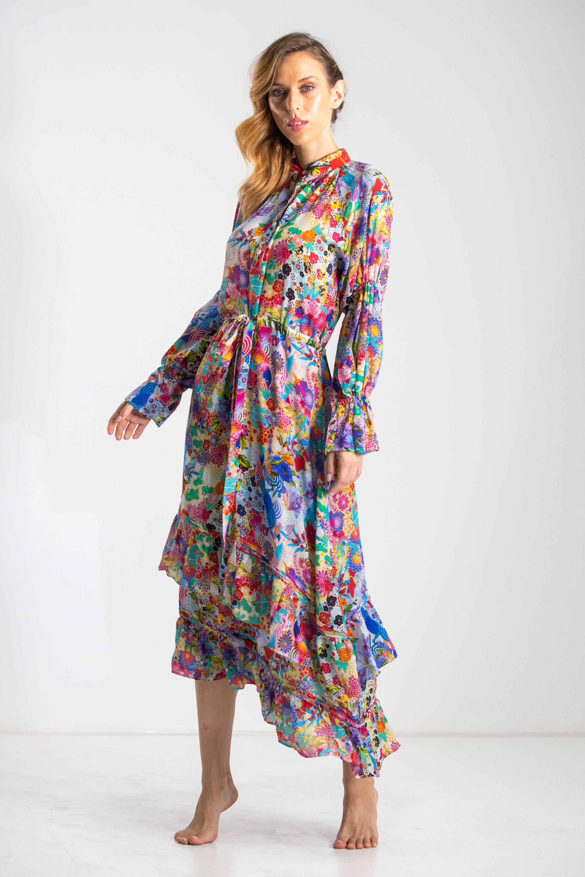 BOBOLI GARDENIA - UNEVEN HEM DRESS