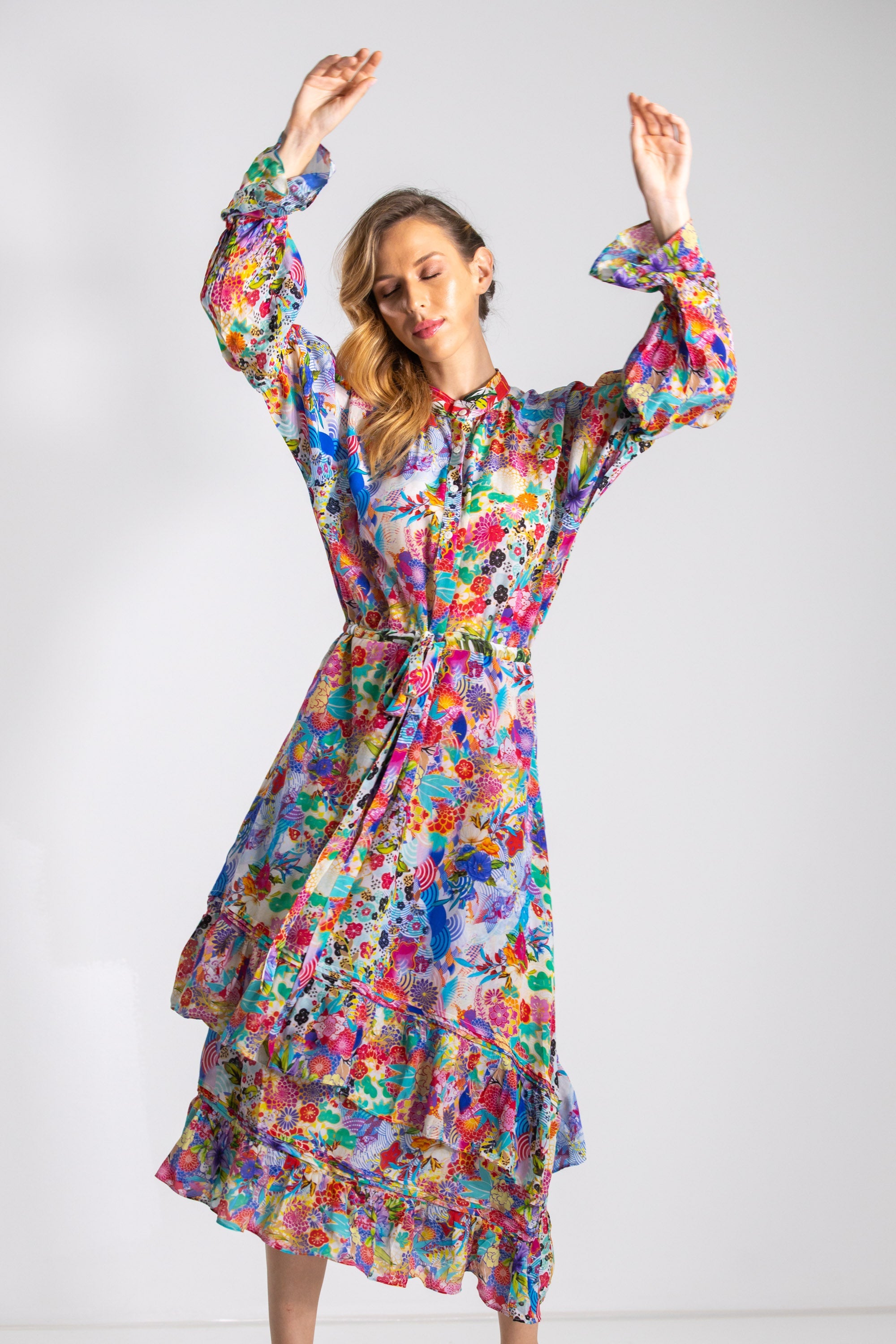 BOBOLI GARDENIA - UNEVEN HEM DRESS
