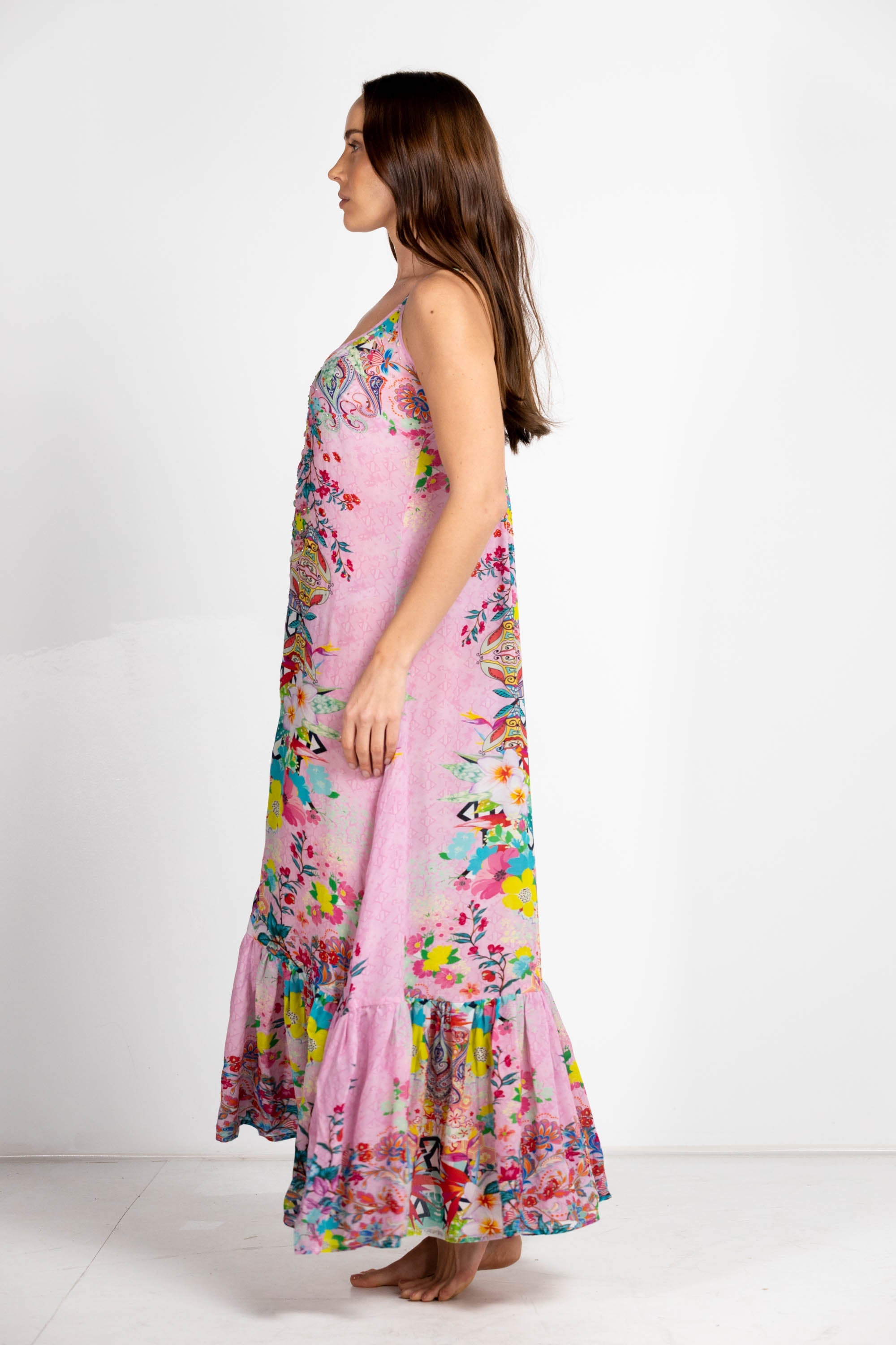 KEUKENHOF - FRILL STRAP MAXI DRESS