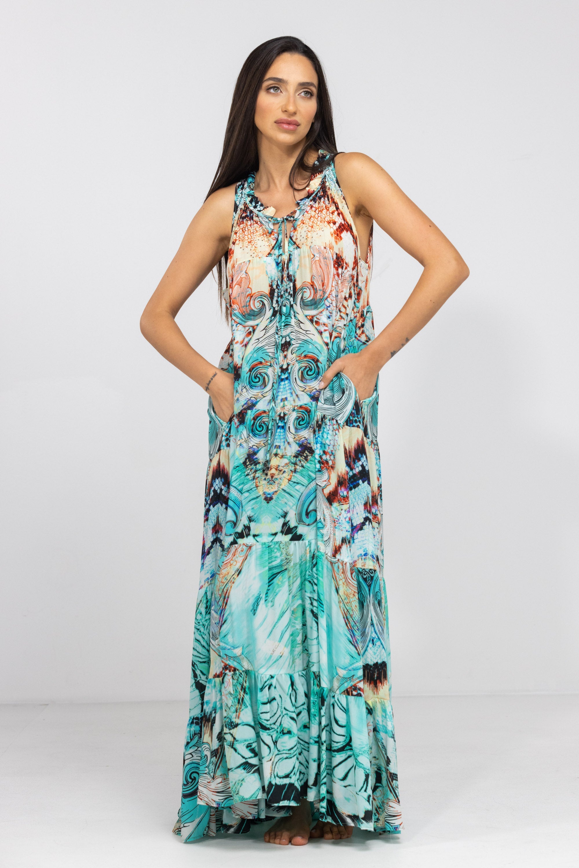 GOLDCOAST - FRILL ARMHOLE MAXI DRESS
