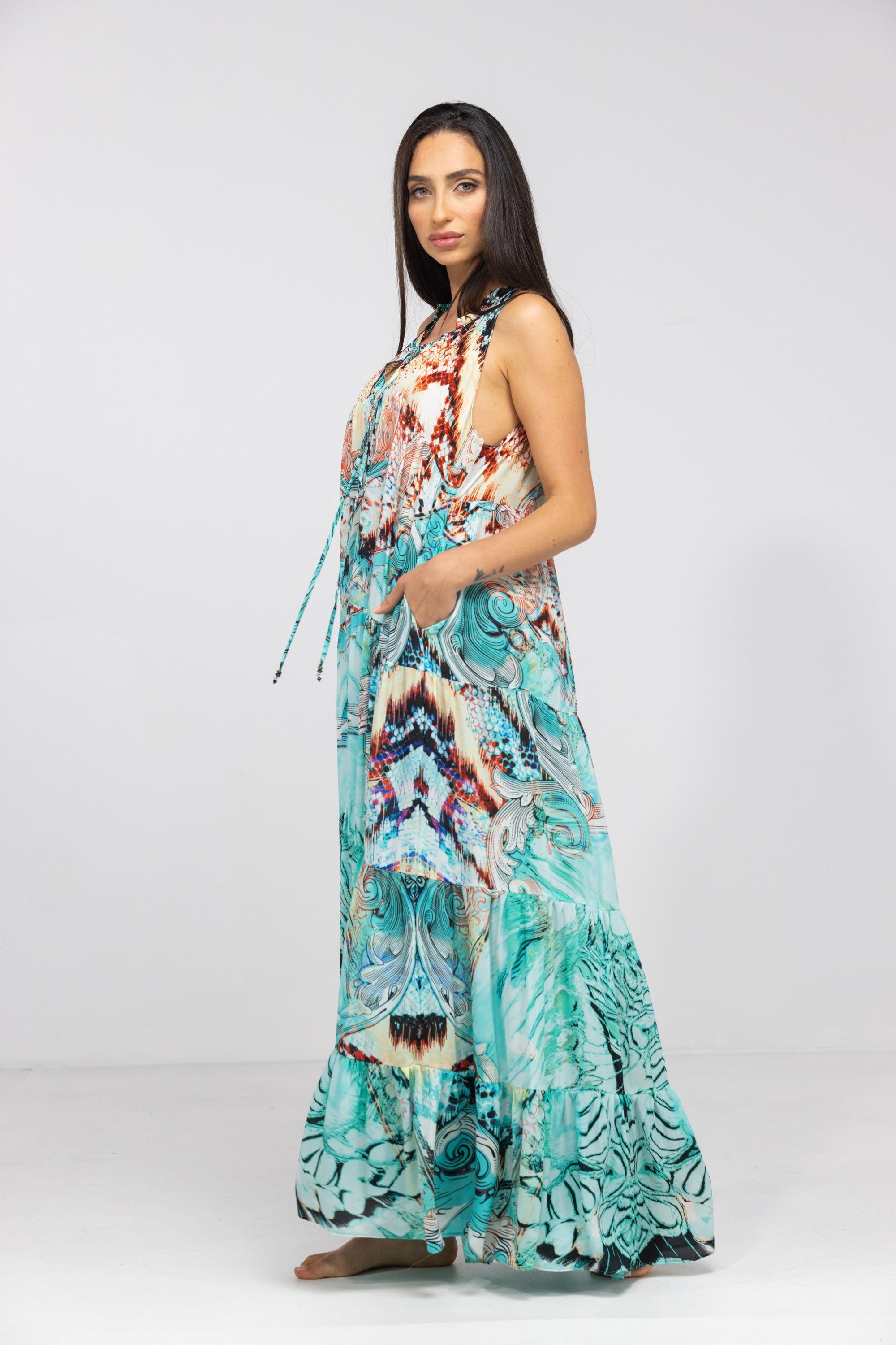 GOLDCOAST - FRILL ARMHOLE MAXI DRESS
