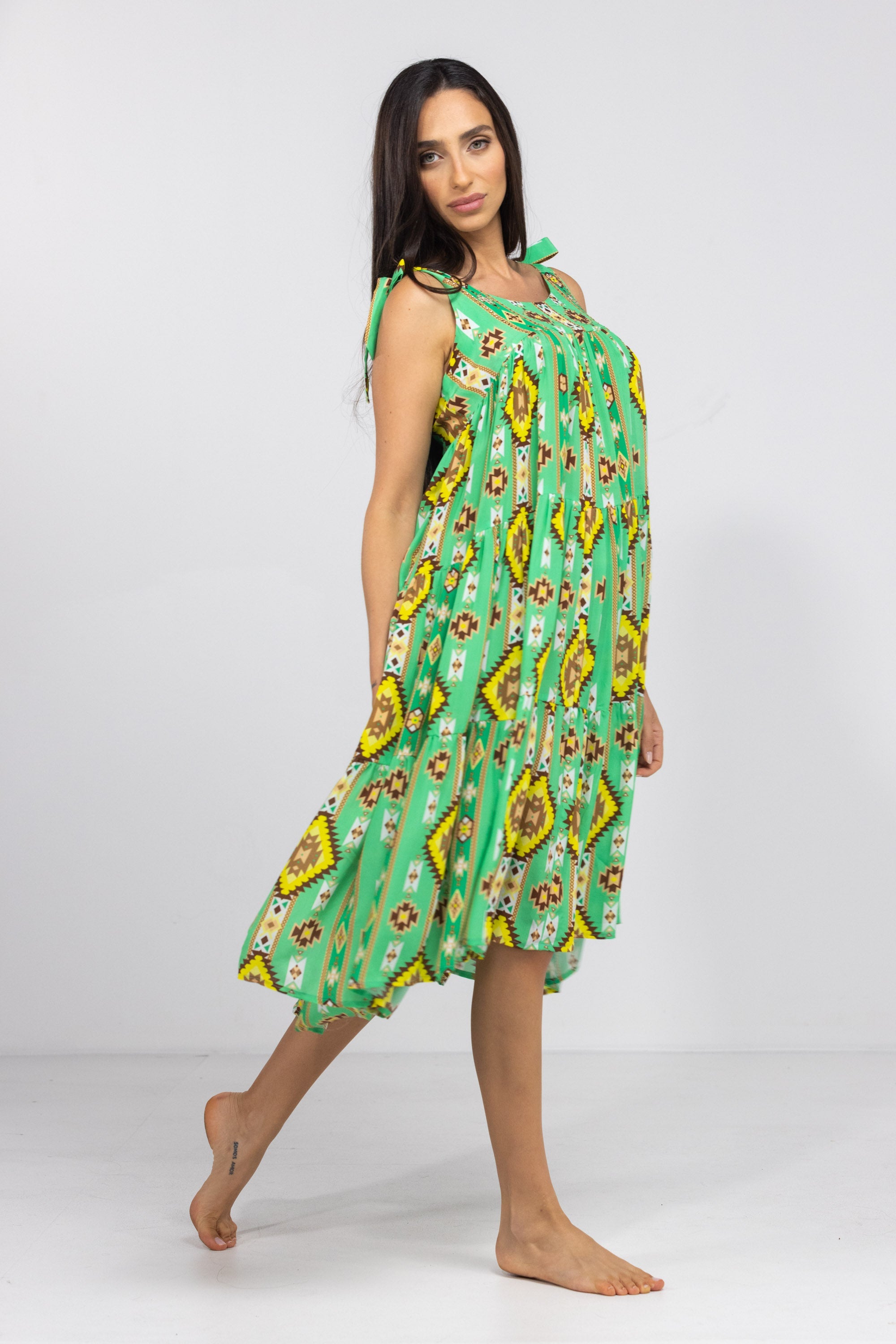 MELBOURNE - TIE KNOT SHOULDER MAXI DRESS
