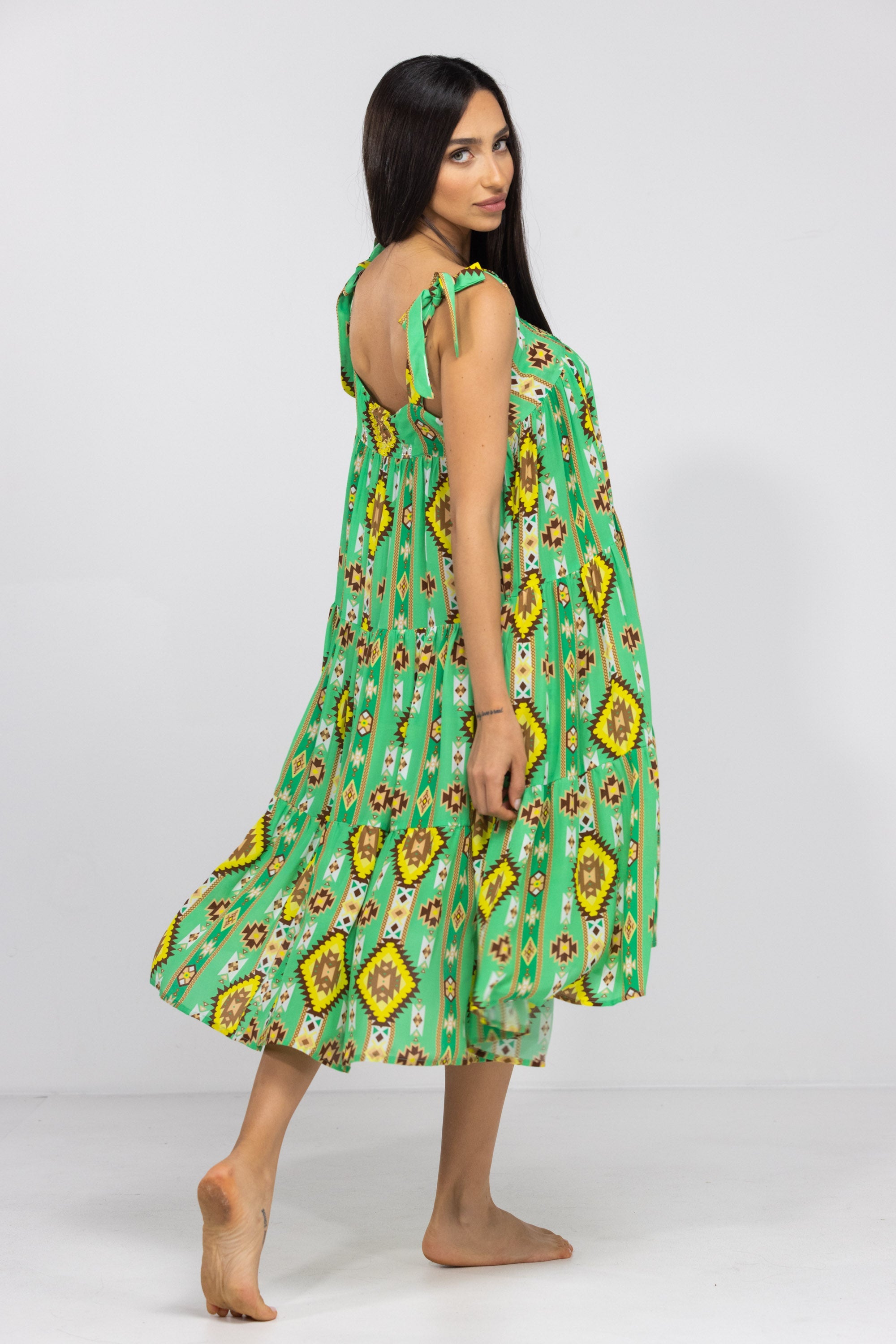 MELBOURNE - TIE KNOT SHOULDER MAXI DRESS