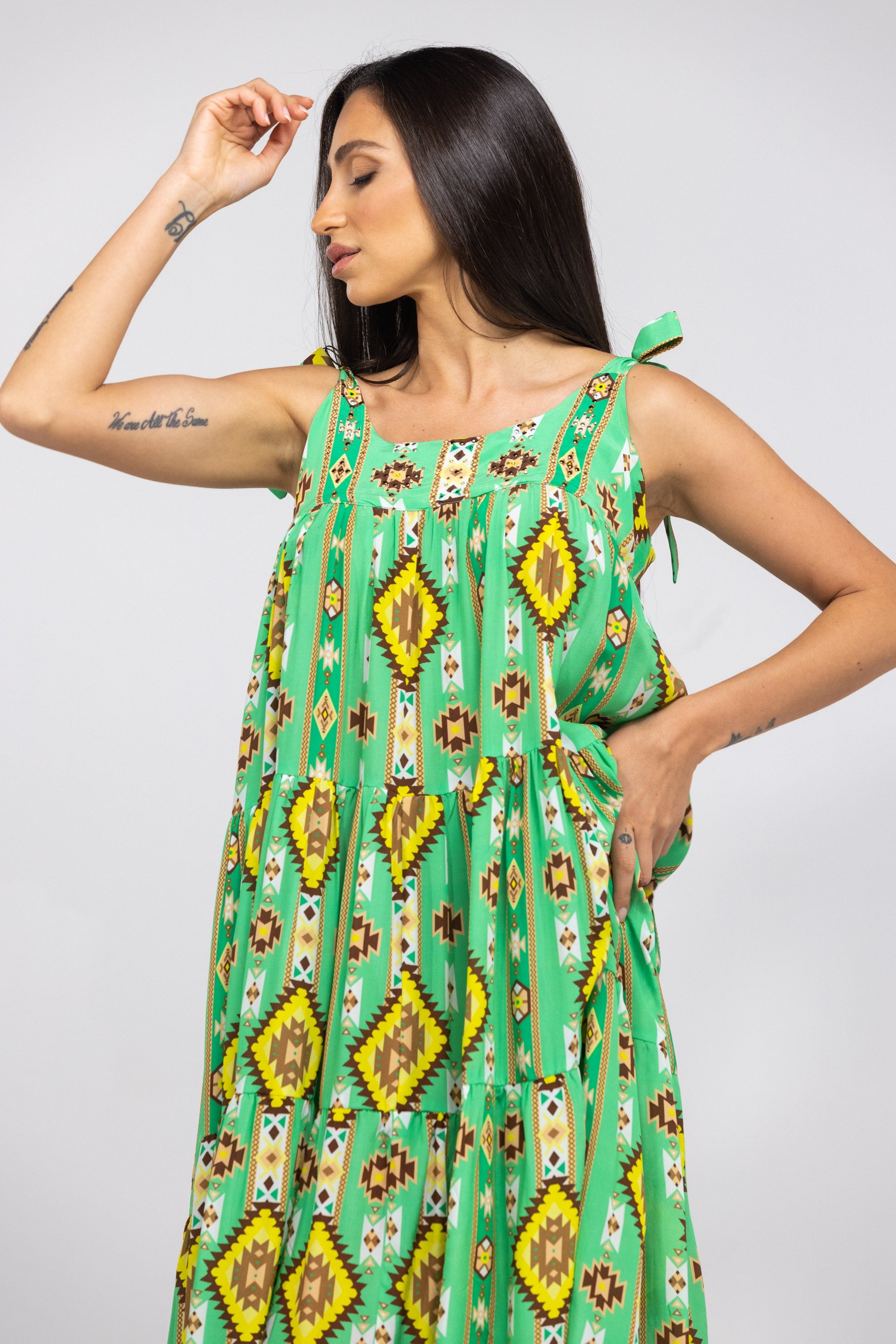 MELBOURNE - TIE KNOT SHOULDER MAXI DRESS