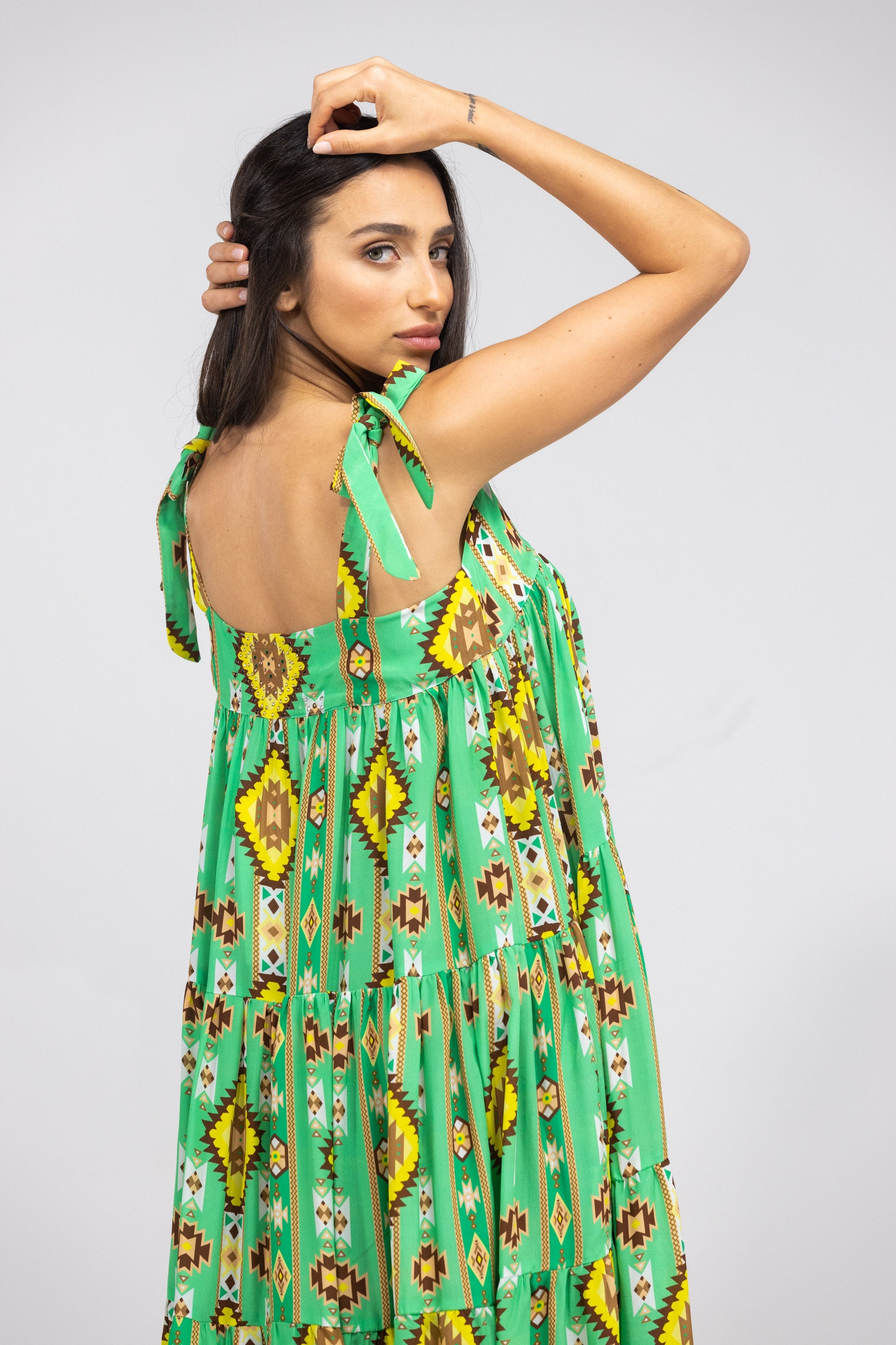 MELBOURNE - TIE KNOT SHOULDER MAXI DRESS