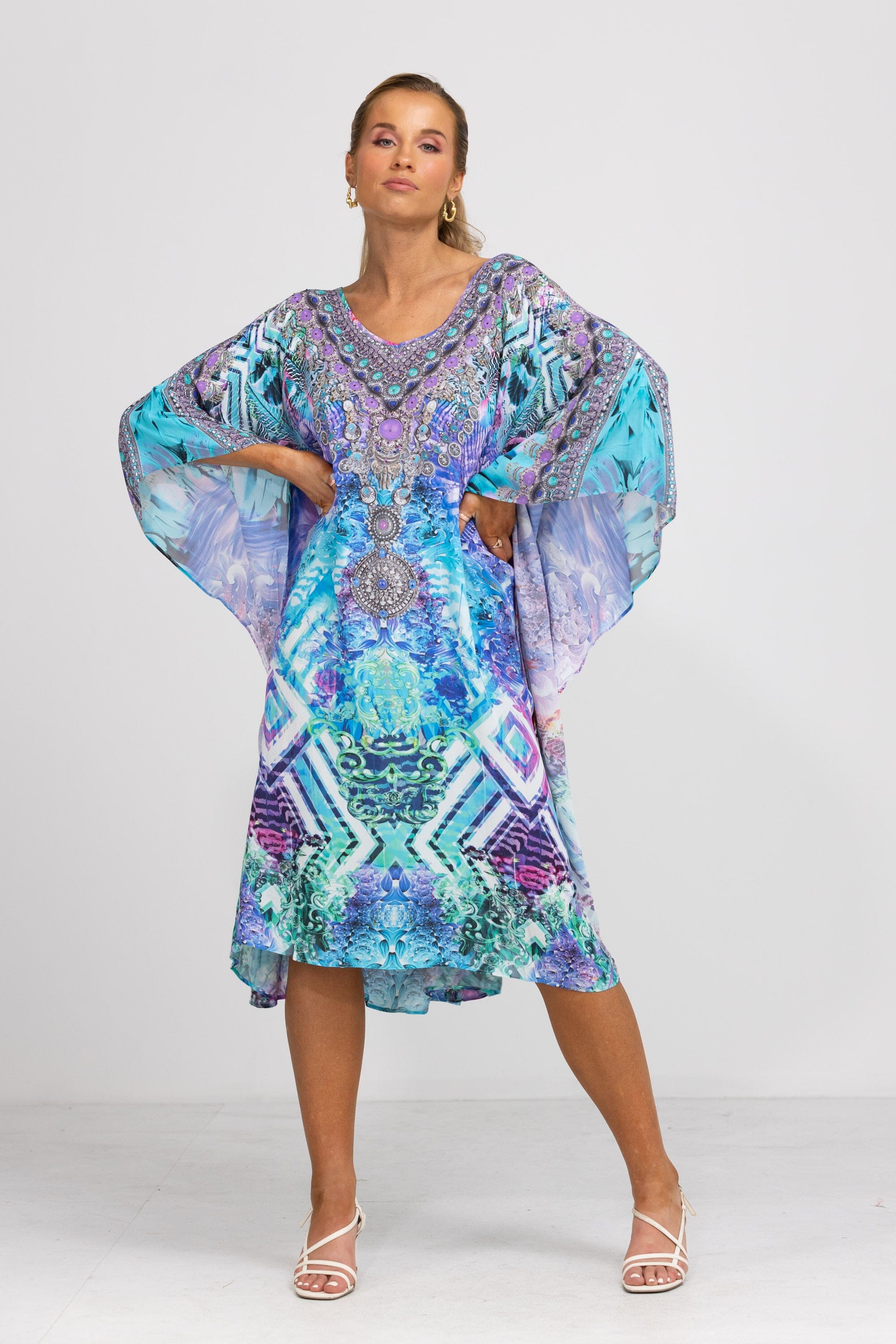 INDIGO SUMMER - SHORT KAFTAN - TheSwankStore