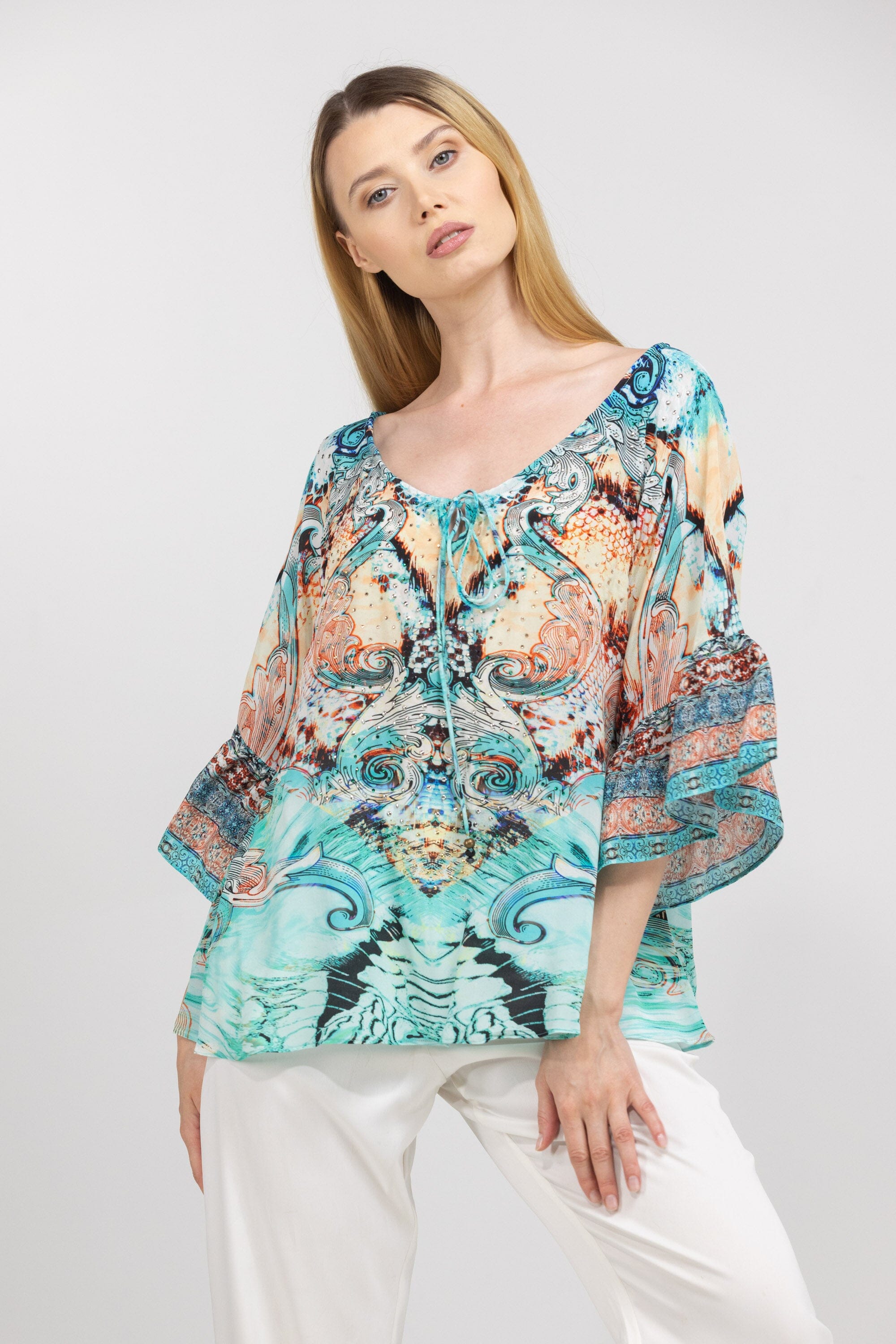 GOLD COAST - GYPSY TUNIC (100% SILK) - TheSwankStore