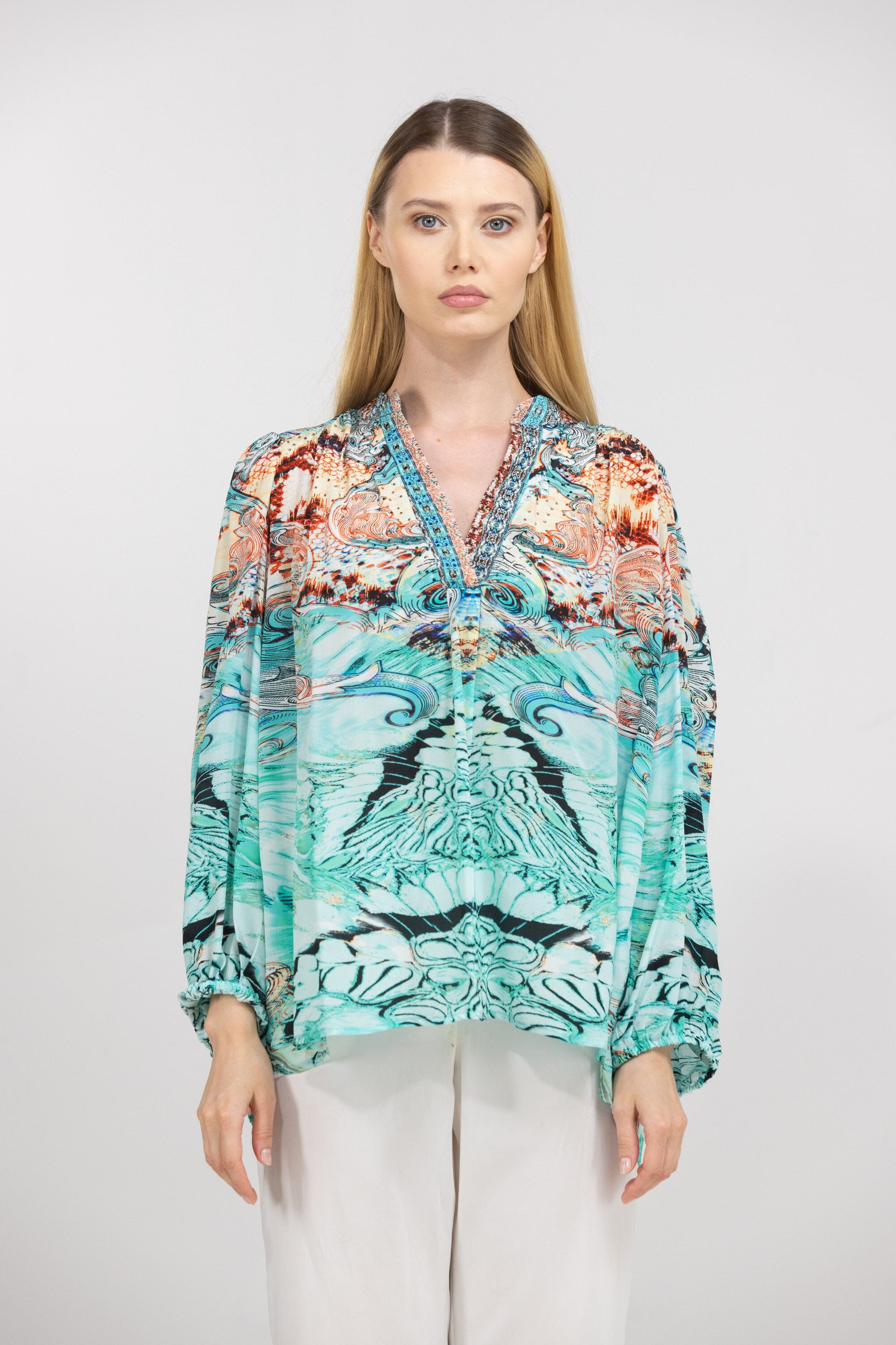 GOLD COAST - BLOUSON SHIRT (100% SILK) - TheSwankStore
