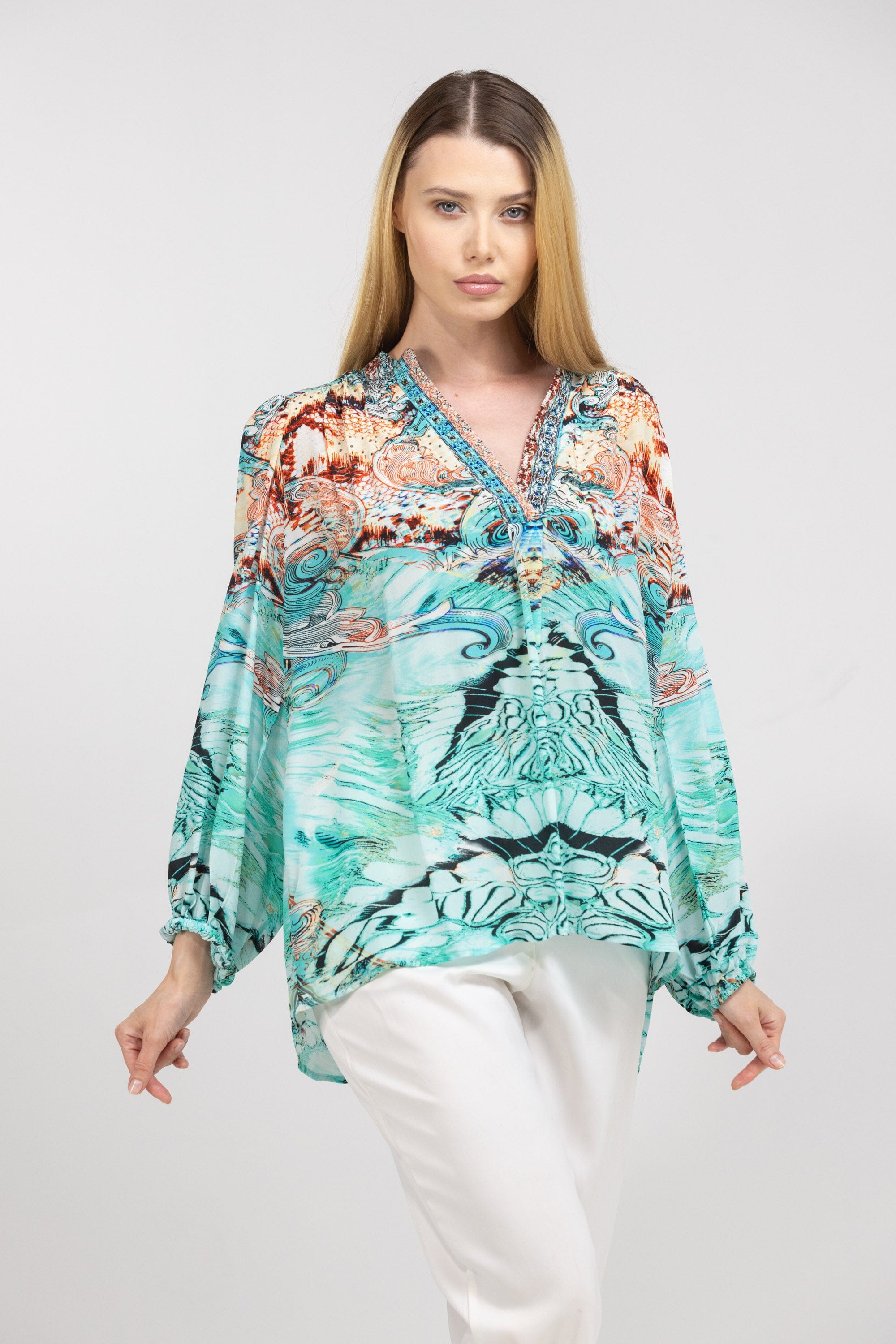 GOLD COAST - BLOUSON SHIRT (100% SILK) - TheSwankStore