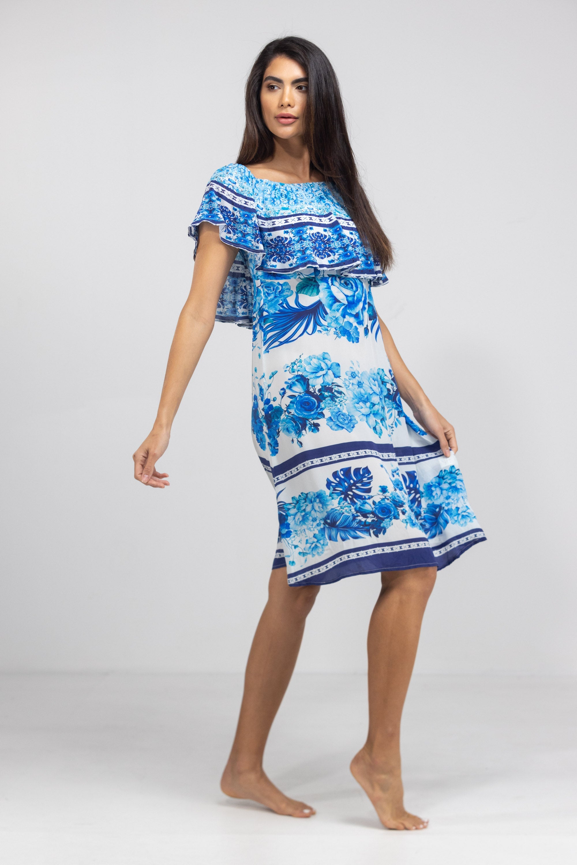 SYDNEY - FRILL NECK DRESS SHORT