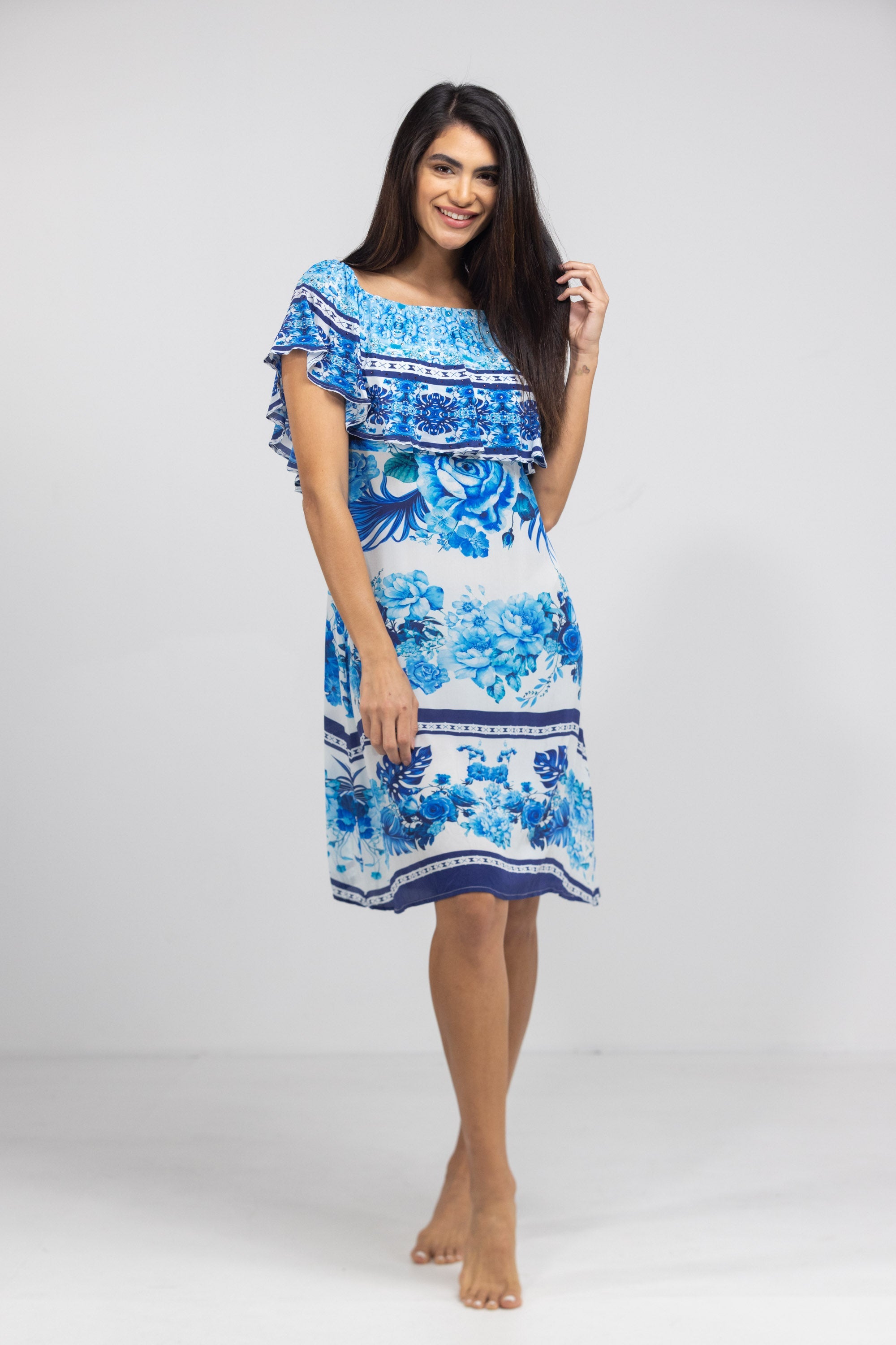 SYDNEY - FRILL NECK DRESS SHORT
