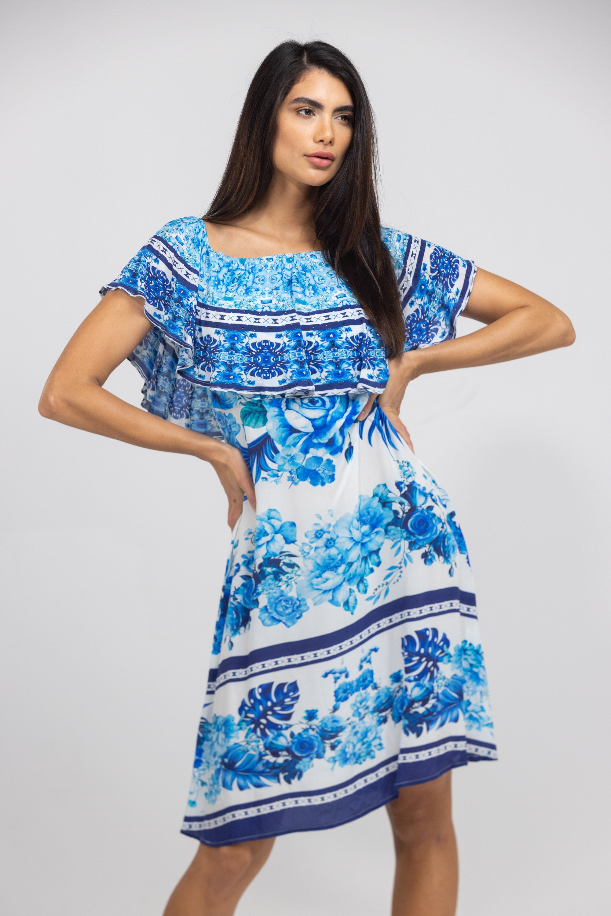 SYDNEY - FRILL NECK DRESS SHORT