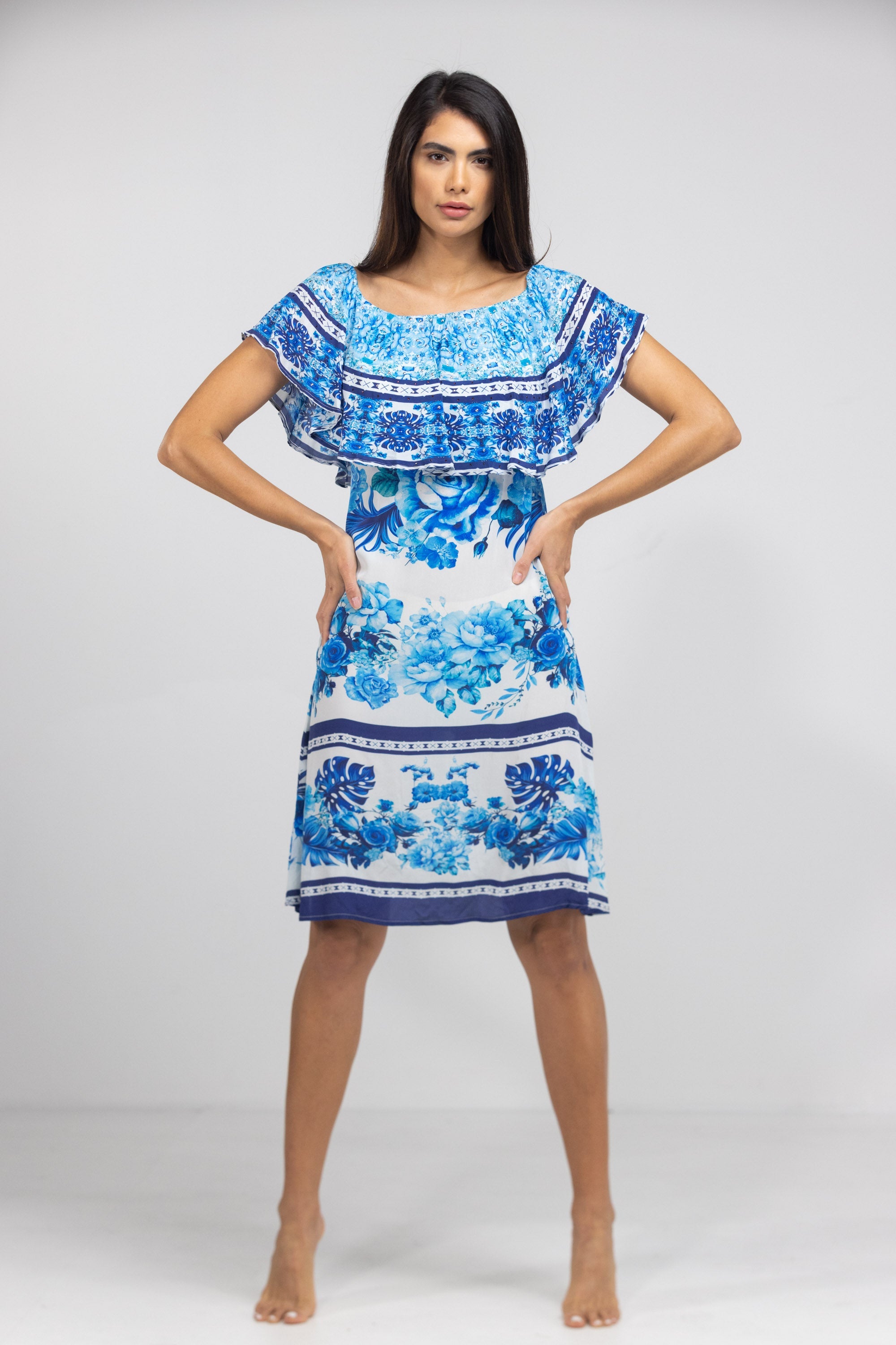 SYDNEY - FRILL NECK DRESS SHORT