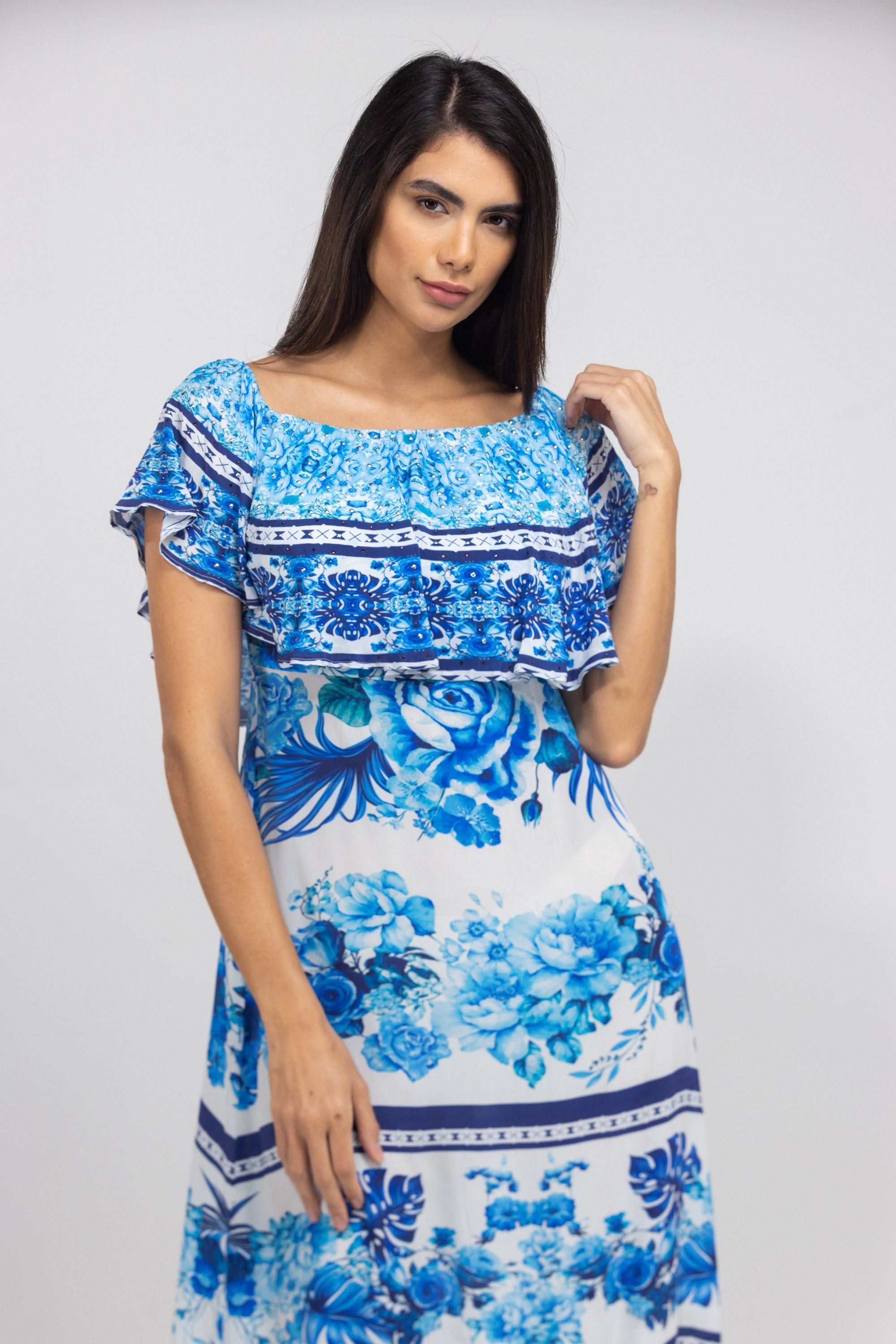 SYDNEY - FRILL NECK DRESS SHORT