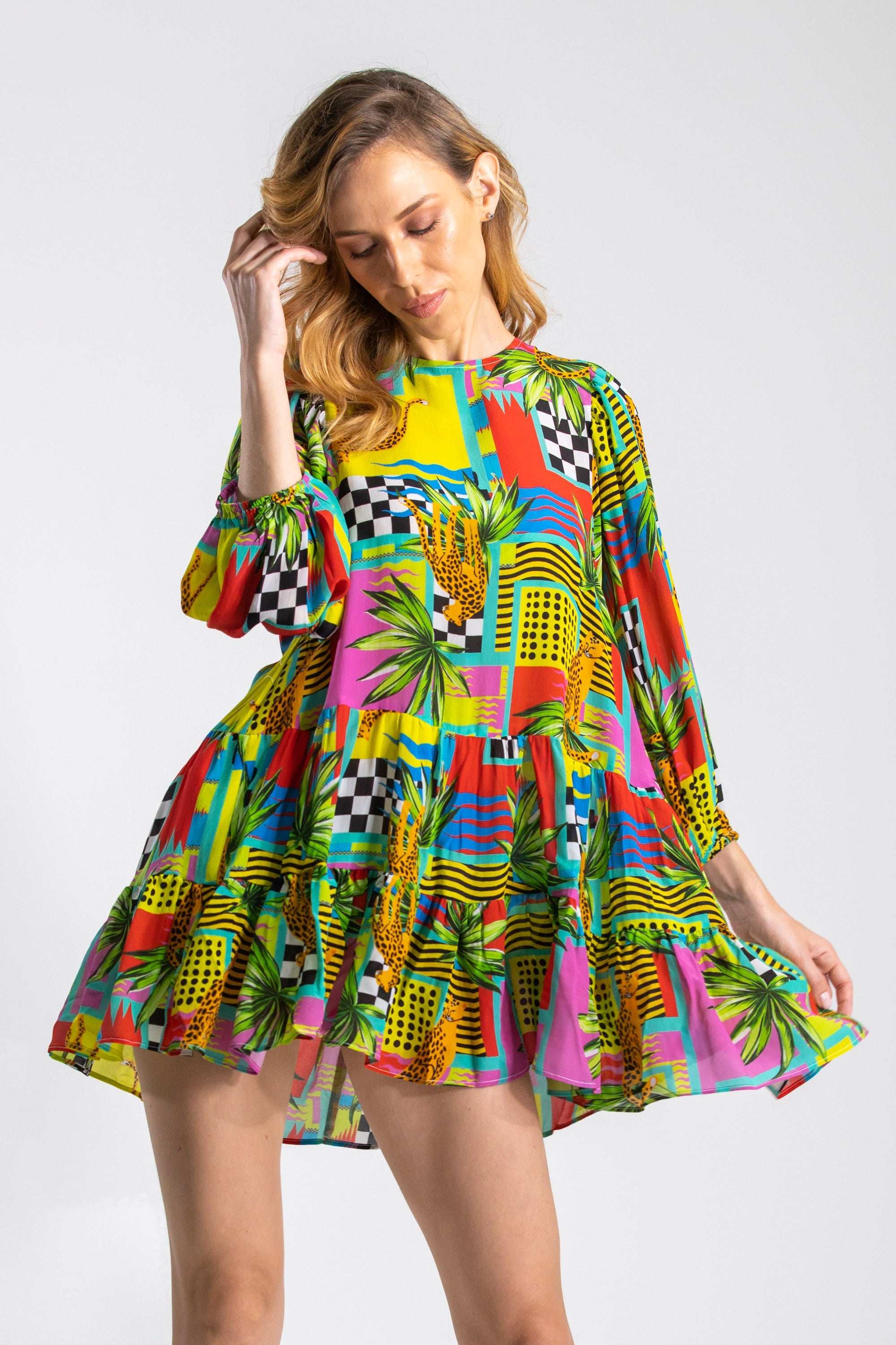 PANTHERA - RUFFLED LAYERED DRESS