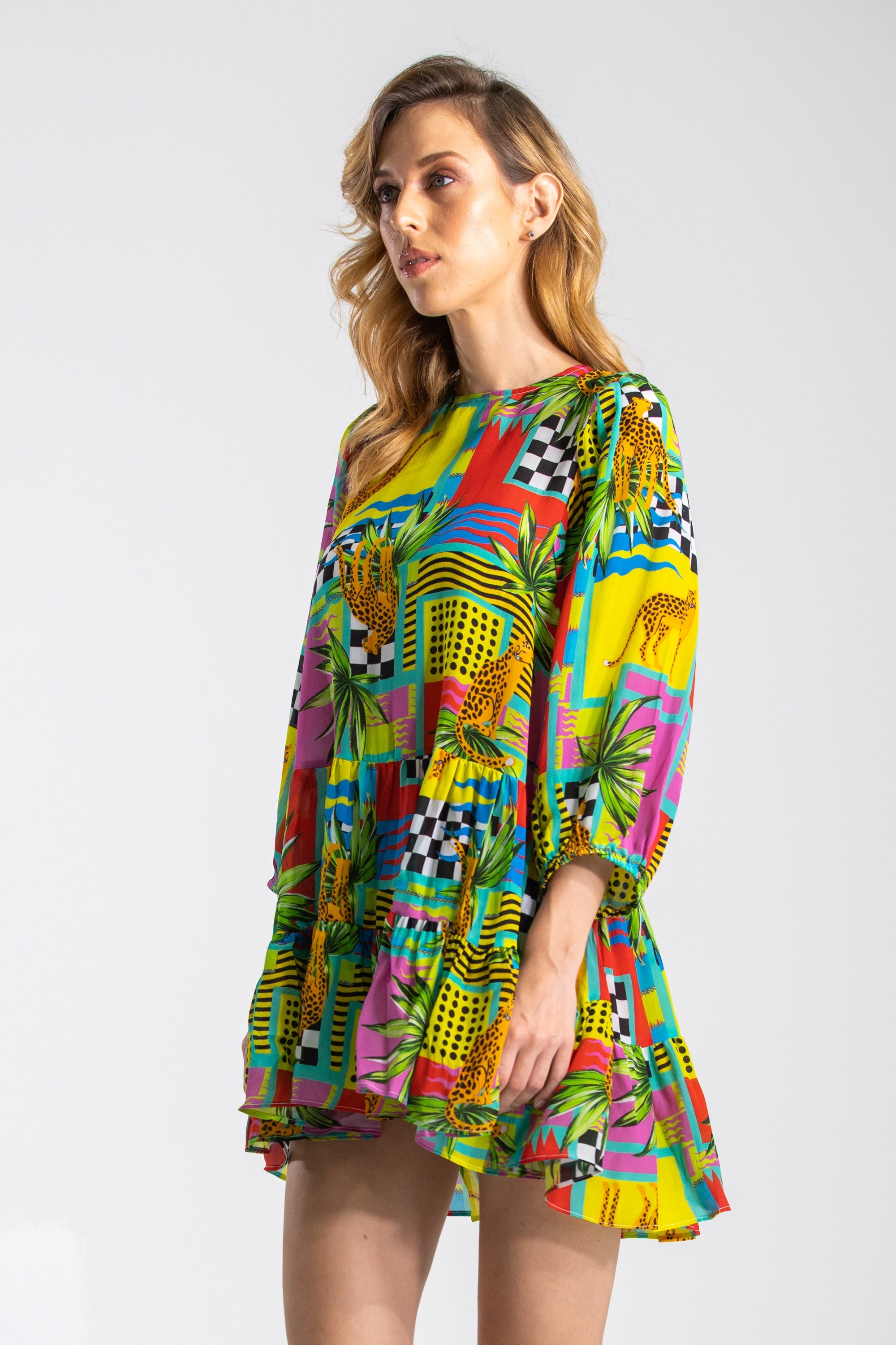 PANTHERA - RUFFLED LAYERED DRESS