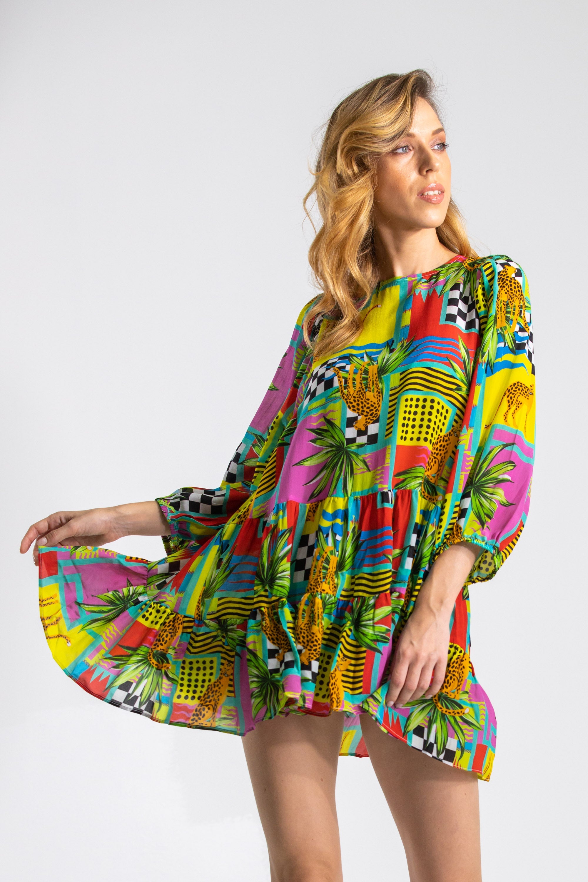 PANTHERA - RUFFLED LAYERED DRESS