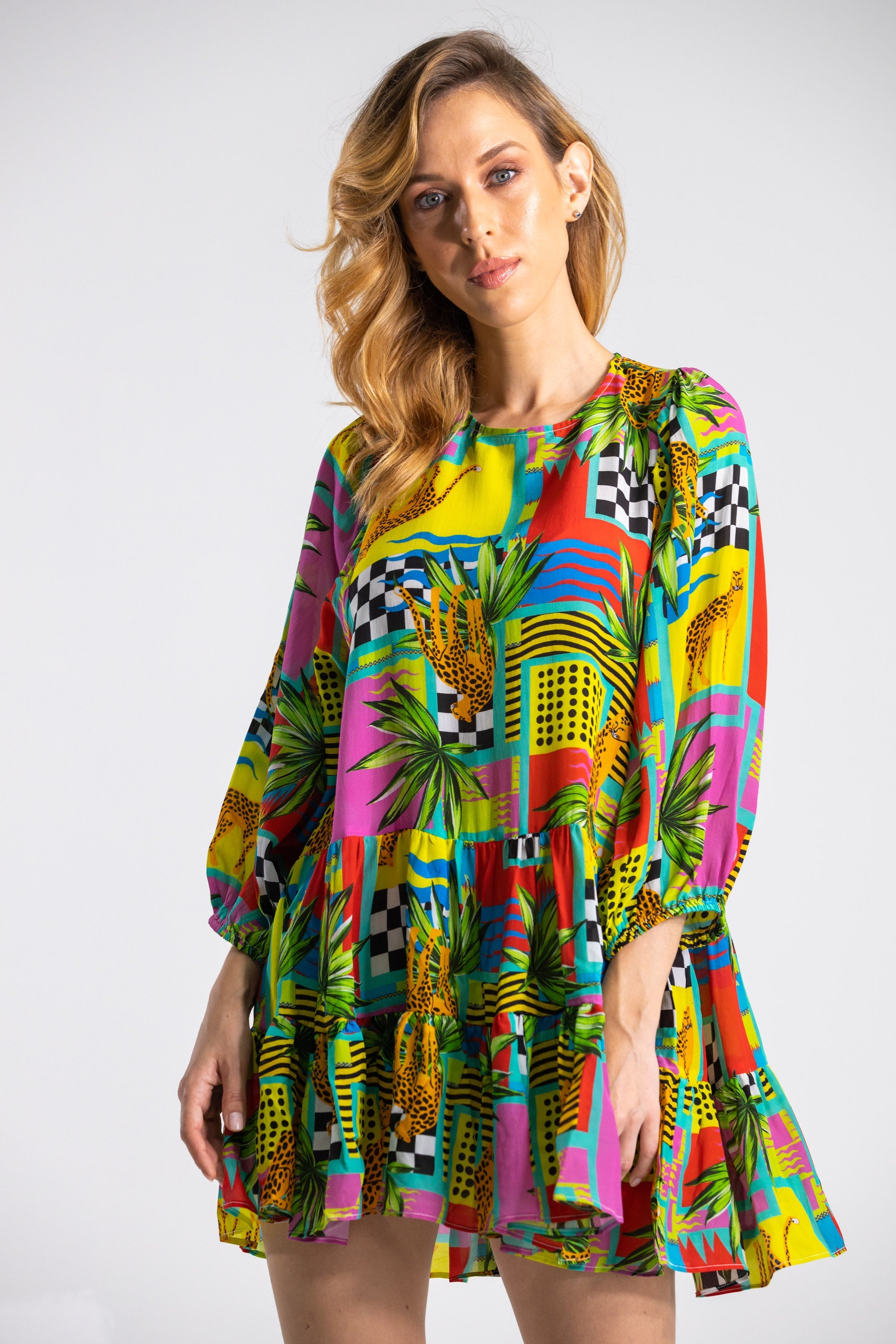 PANTHERA - RUFFLED LAYERED DRESS