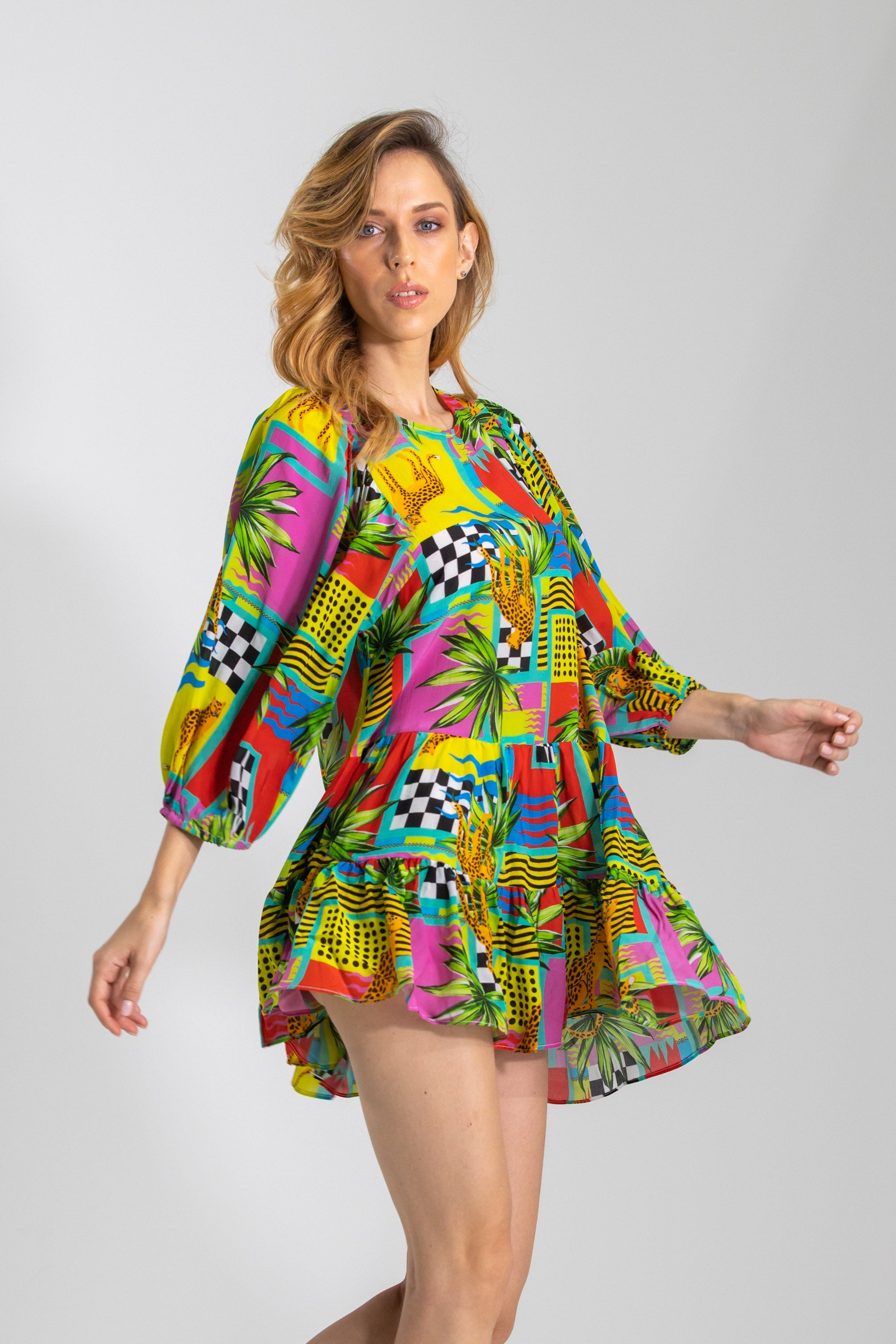 PANTHERA - RUFFLED LAYERED DRESS