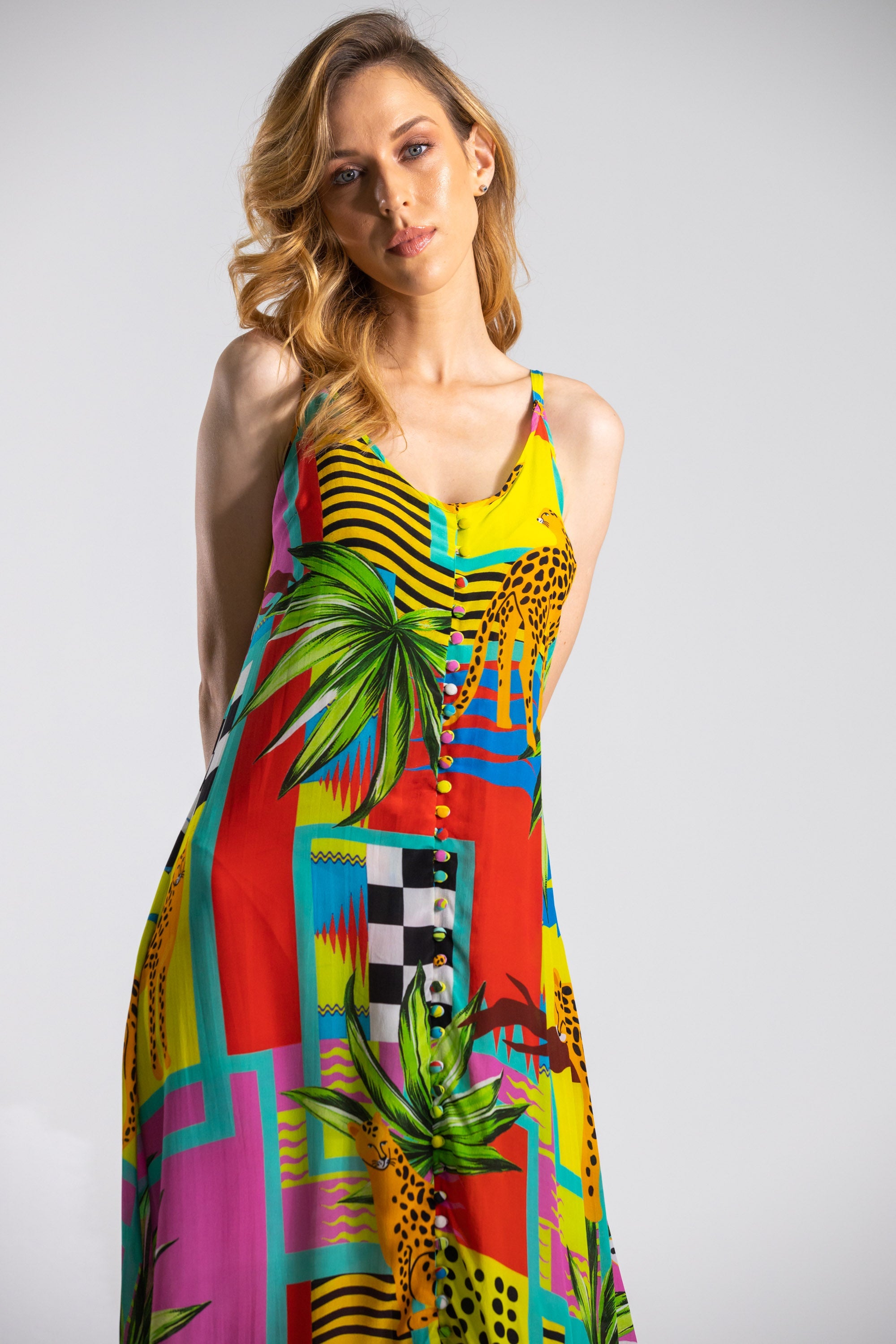 PANTHERA - FRILL STRAP MAXI DRESS